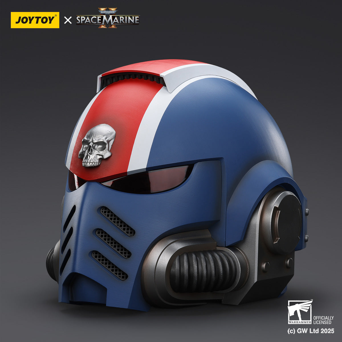 JOYTOY Warhammer 40,000, Ultramarines Lieutenant Titus' MKX Helmet & Display Stand, 1/1 Scale Collectibles