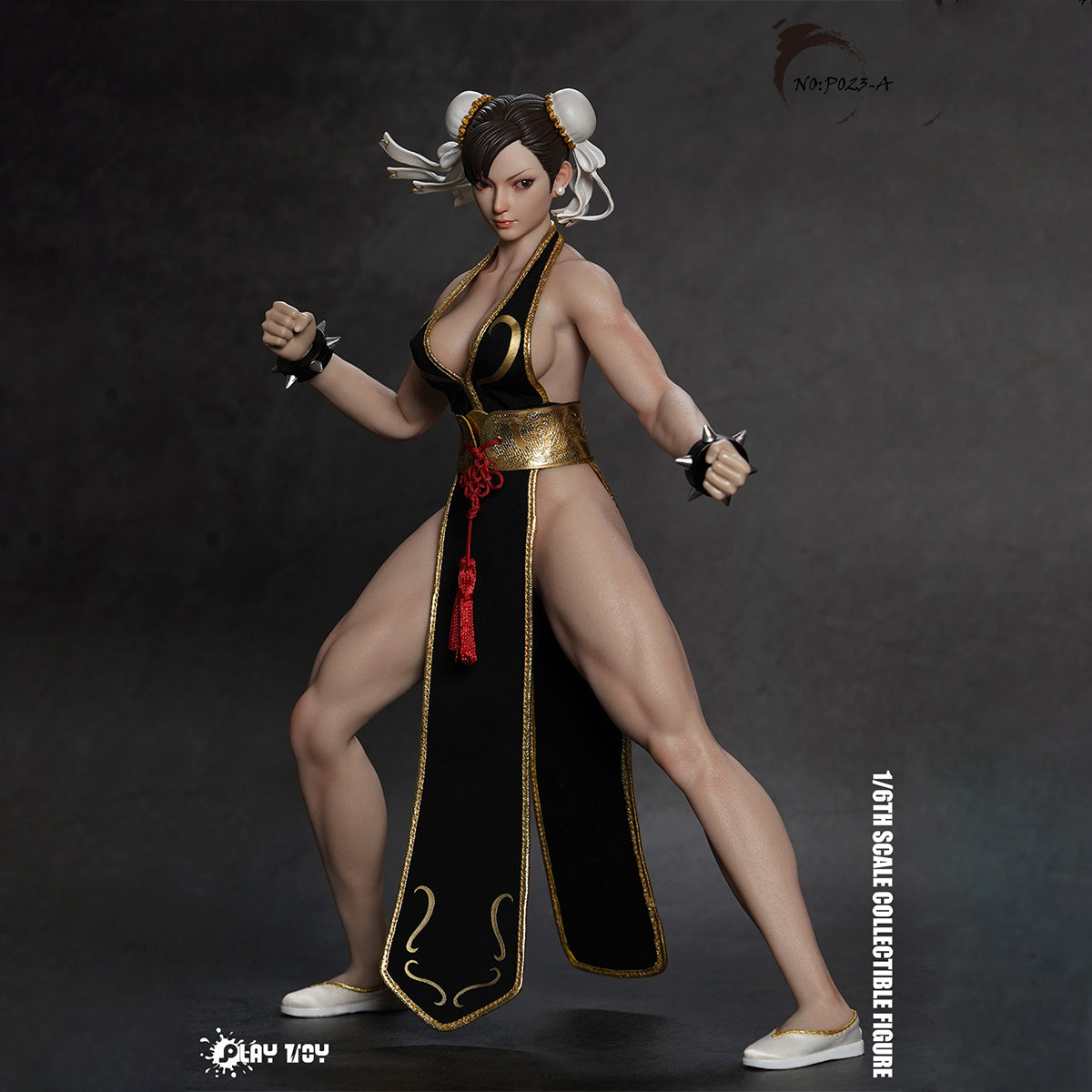 (Only Shipped to the US) PLAY TOY Collectible Figure Full Set: Fighting Goddess 2.0 - Black Outfit, Seamless Design, moveable eyeball 1:6 Scale Miniature Action Figurine P023A