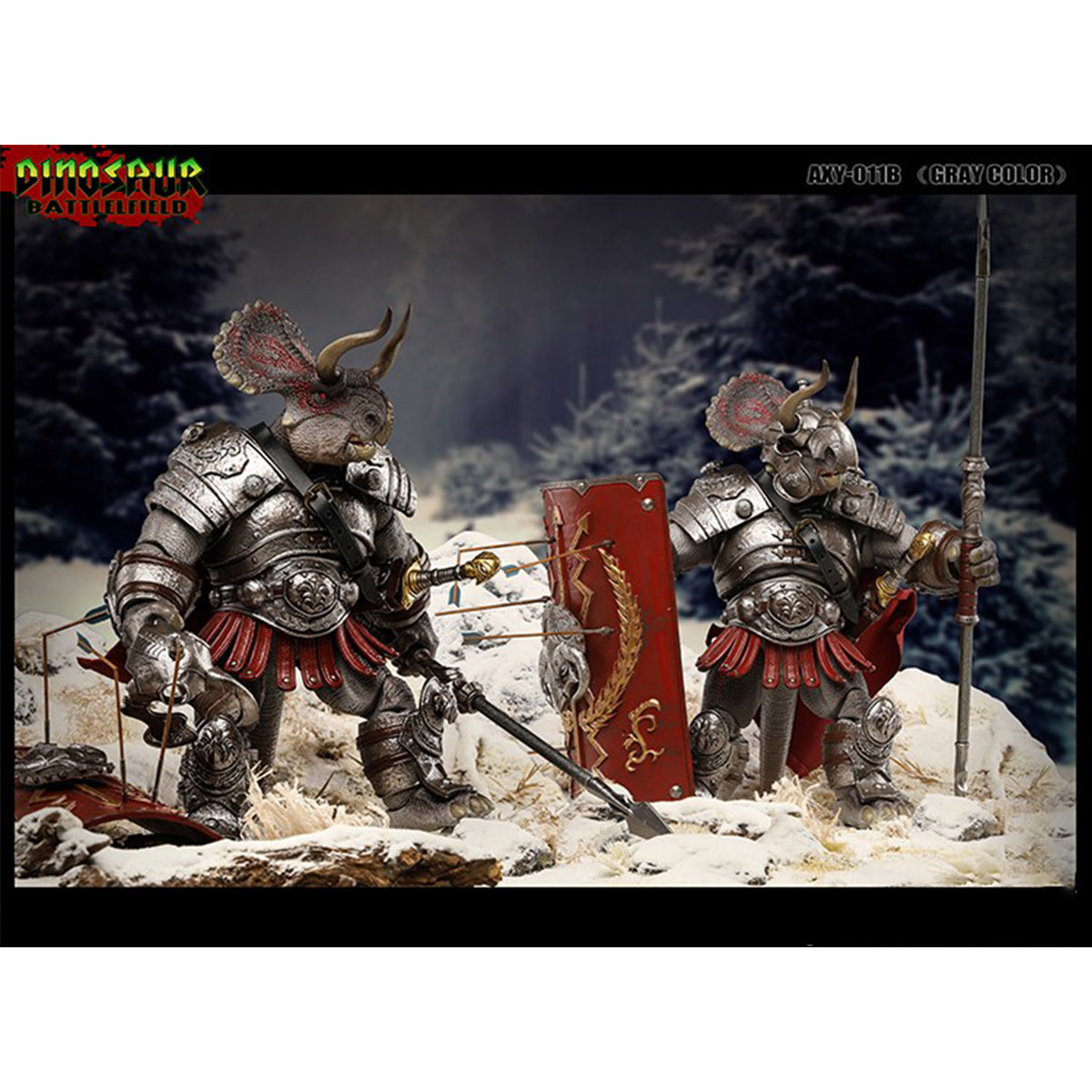 AXYTOYS Dinosaur Battlefield Triceratops & Accessory Pack Action Figures