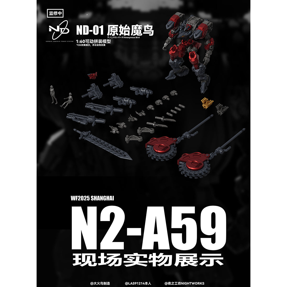 Big Firebird ND-01 Anonymous Bird 1/60 Scale Pre-Painted Model Kits