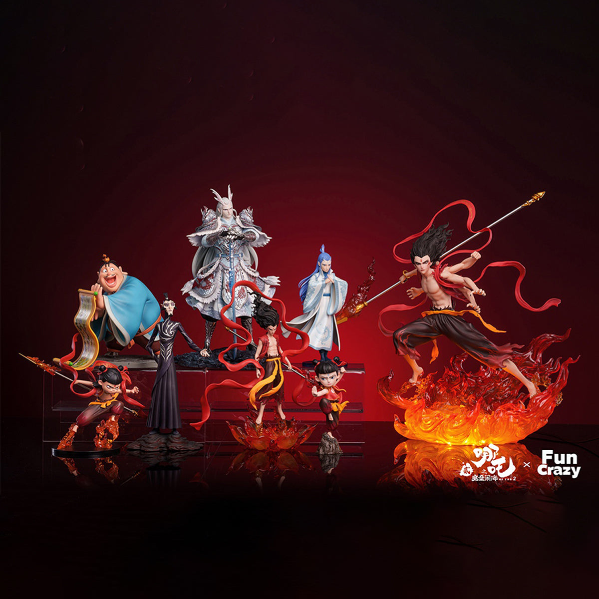 FUNCRAZY Nezha 2: The Demon Child's Sea Chaos - Six-Armed Nezha/Young Nezha/Lingzhu Version Nezha/Nezha/Ao Bing/Ao Guang/Taiyi Zhenren/Shen Gongbao/ Art Animation Movie Charcter Figurine