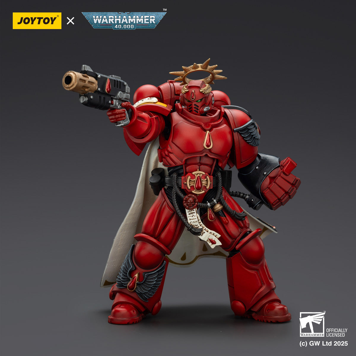 JOYTOY Warhammer 40,000, Razorback with twin lascannon/Captain with Heavy Bolt Pistol & Power Sword/Sanguinary Priest with Heavy bolt pistol chainsword and narthecium/Captain with Inferno Pistol & Power Fist, 1/18 Scale Action Figure
