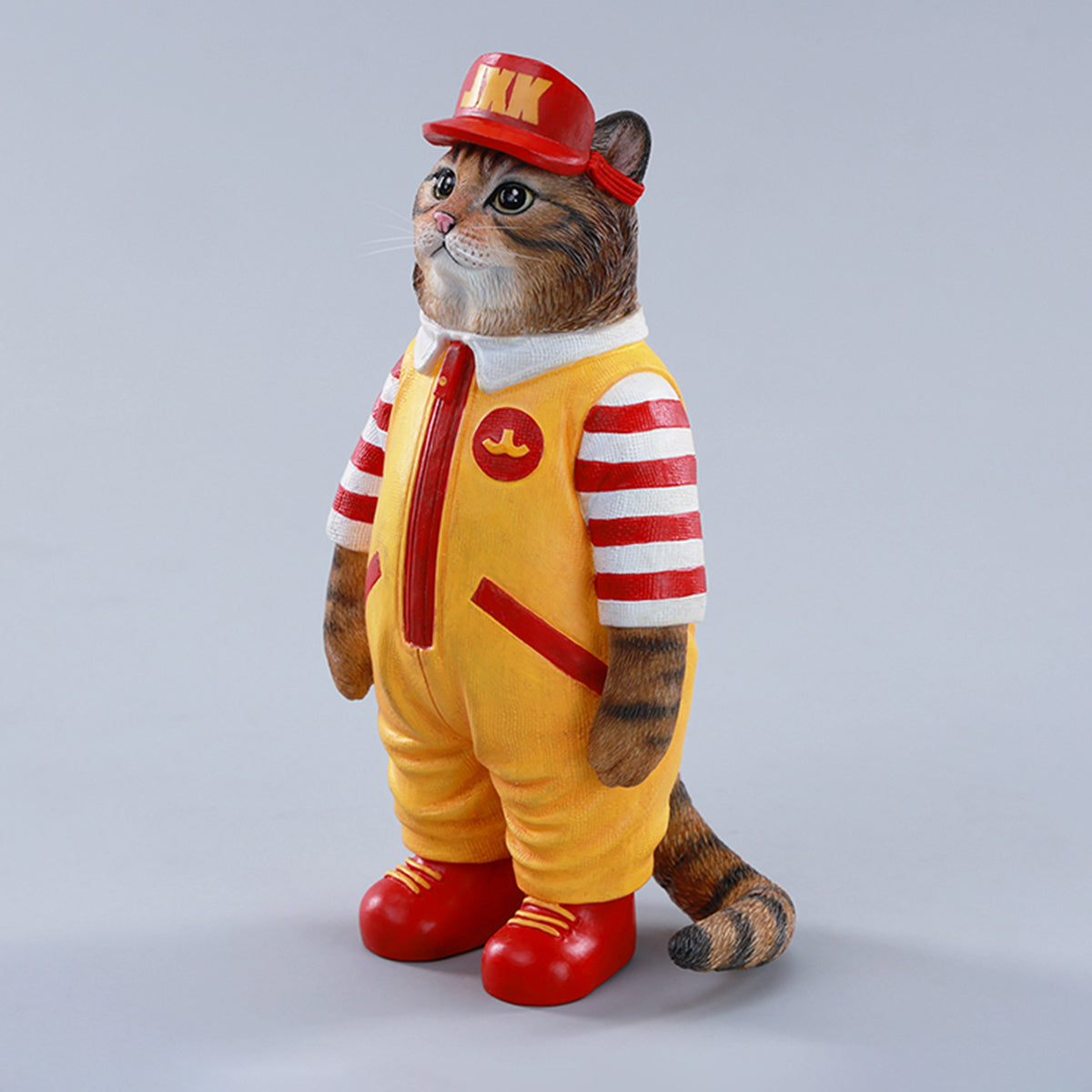 JXK Clown Cat Static Expertly Hand-Painted Lifelike Animal Figurine