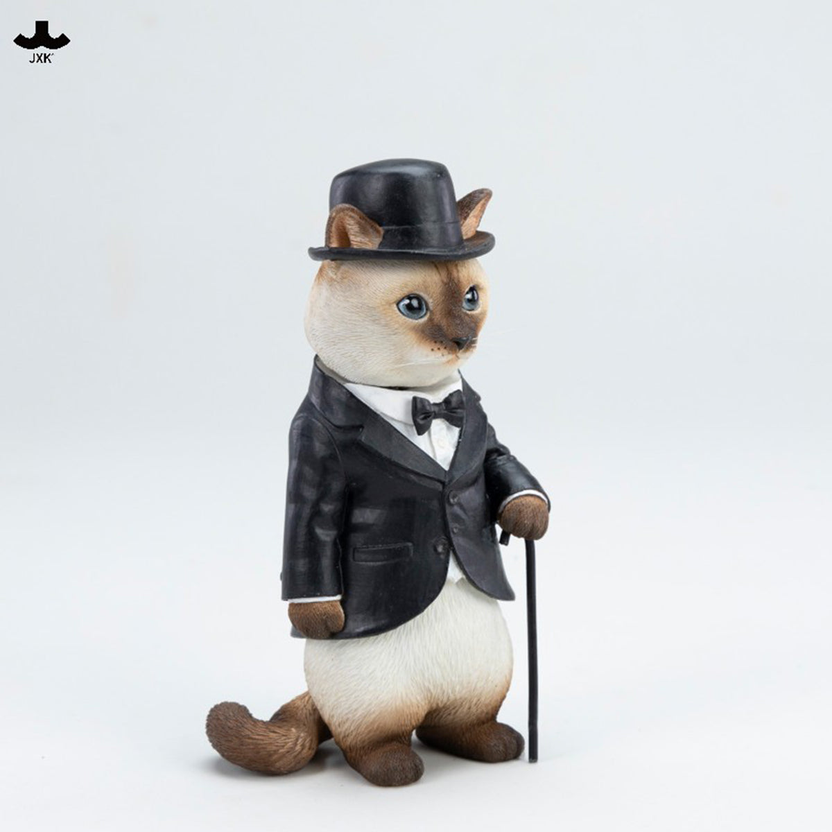JXK Chaplin Cat (JXK344) Static Expertly Hand-Painted Lifelike Animal Figurine