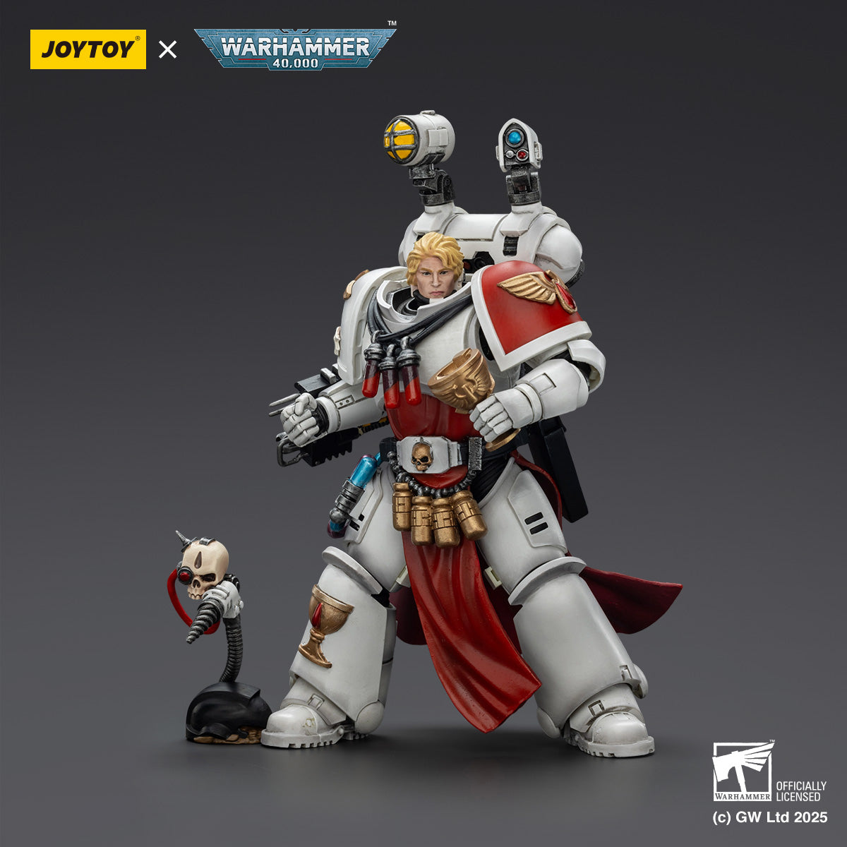 JOYTOY Warhammer 40,000 Blood Angels Captain with Heavy Bolt Pistol & Power Sword, Inferno Pistol & Power Fist, Sanguinary Priest 1/18 Scale Action Figure