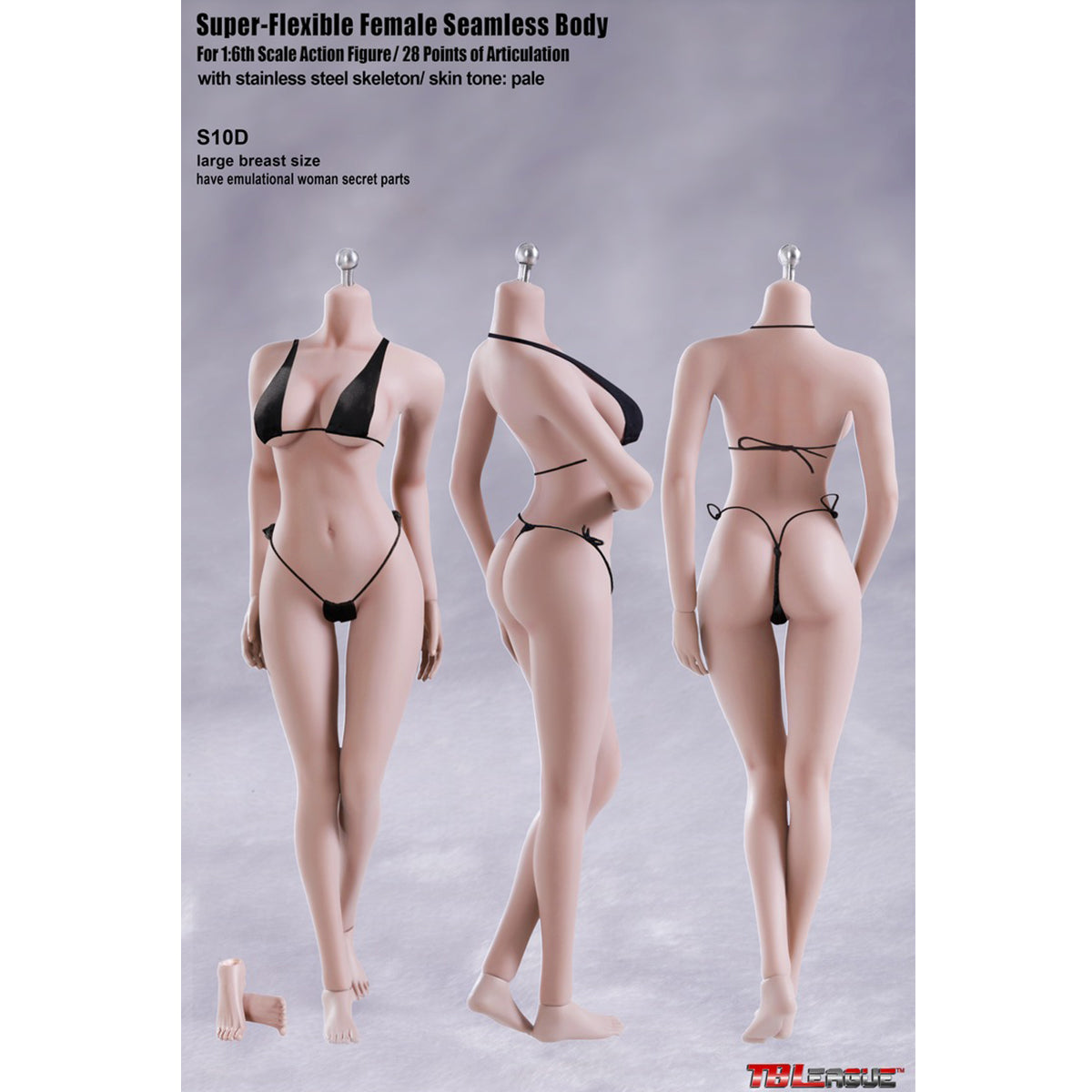 TBLeague Female Seamless Medium Bust/Large Bust Headless Integrated/Detachable Feet 1/6 Scale Action Figure Body