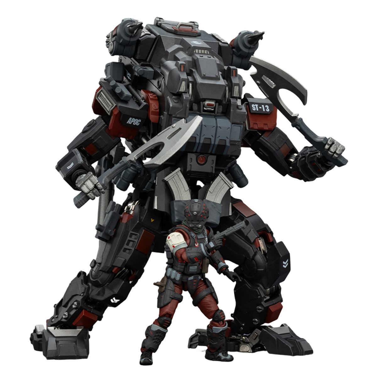 JOYTOY Warhammer 40,000 APOC Series Crimson Phantom Stealth/Night Ops Mech + UNSC Sniper Mason JT03080 +JT02366 Action Figure