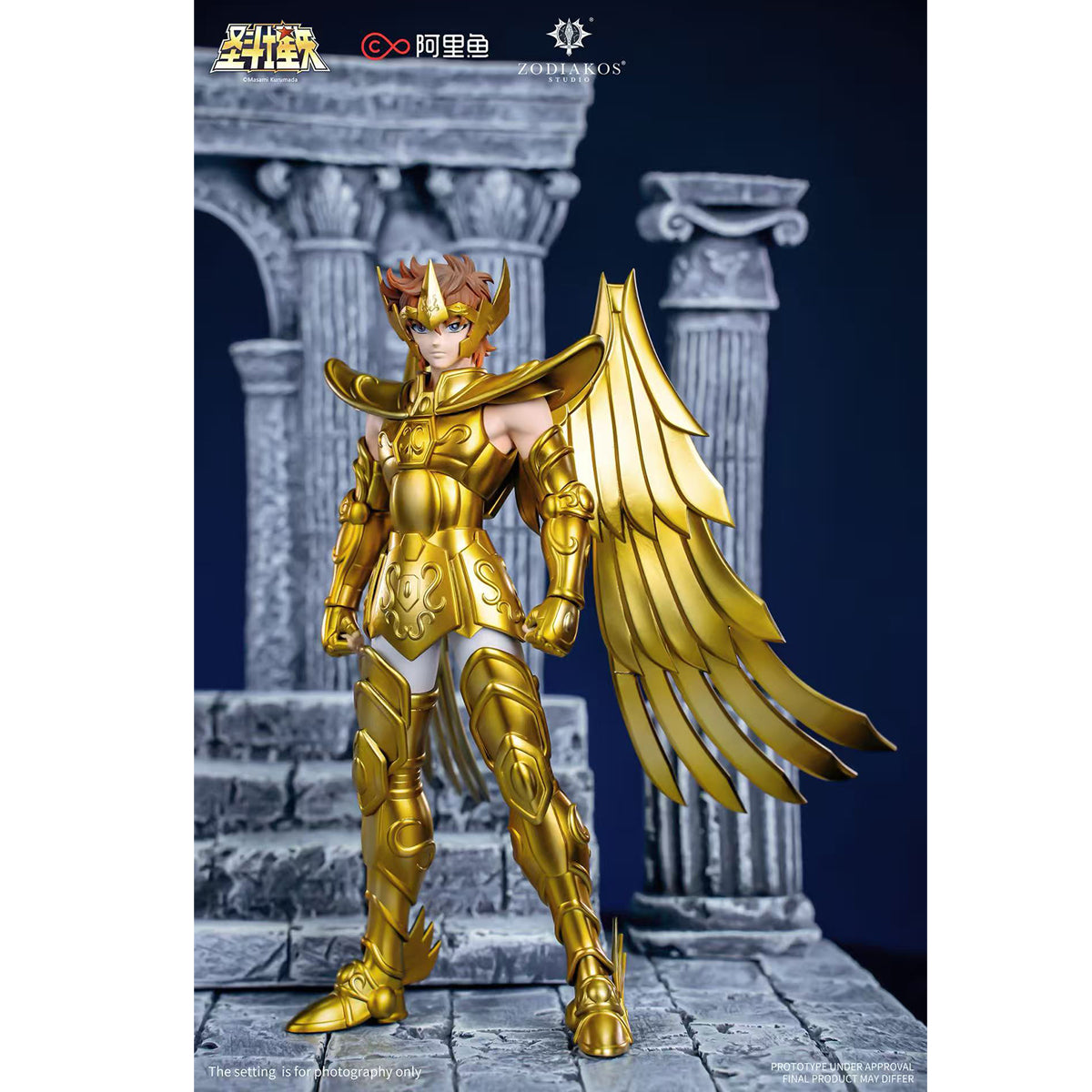 Zodiakos Studio, Saint Seiya SS-01 Libra Dohko/SS-02 Aries Mu/SS-03 Sagittarius Aiolos/SS-04 Virgo Shaka, Art Anime Statue