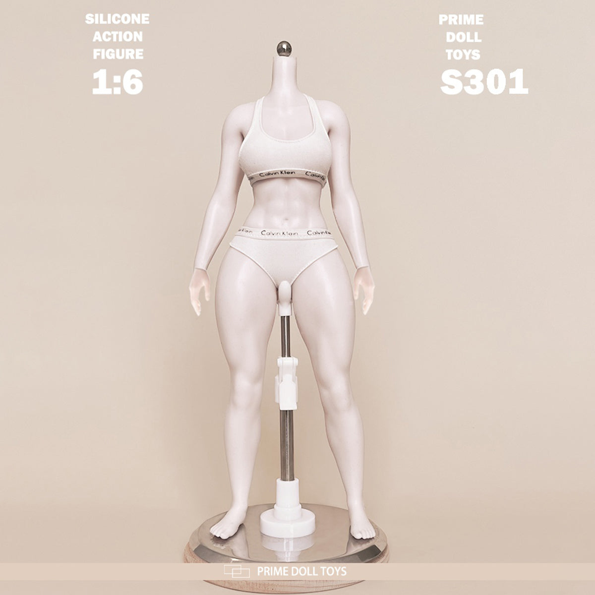 PDTOYS Seamless Platinum Silicone Thick Legs Female Body S301 Detachable Hands & Integrated Feet Pale Skin with Body Makeup