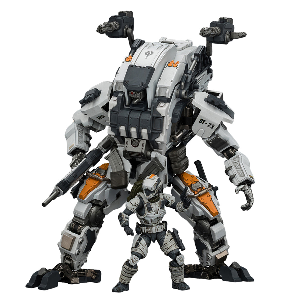 JOYTOY APOC Series DragonFang Assault Mech + Steel Ride Corps Assaulter Albedo 1/12 Scale Action Figure