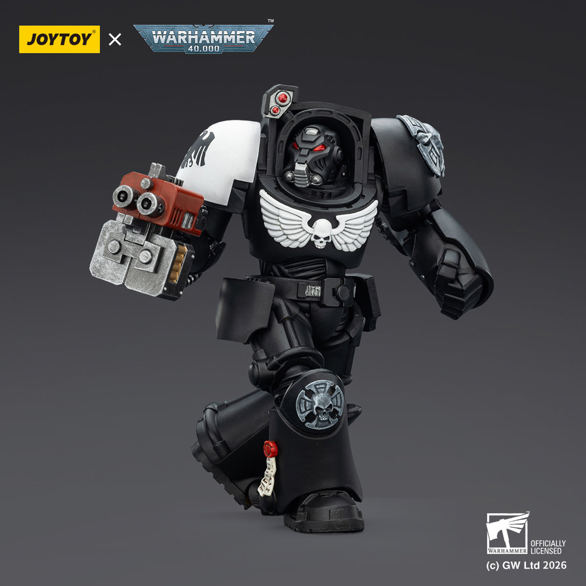 JOYTOY Warhammer 40,000 Raven Guard Terminator with Power Fist and Assault Cannon & with Power Fist and Storm Bolter & with Power Sword and Storm Bolter Action Figure