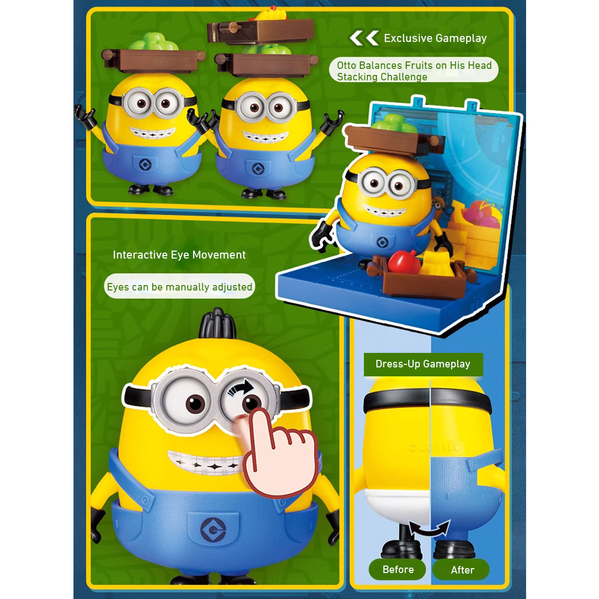BLOKEES, Jam Factory Series Magical Edition Minions Partners, Stuart/Bob/Kevin/Otto, Easy-Assembly Model Kits
