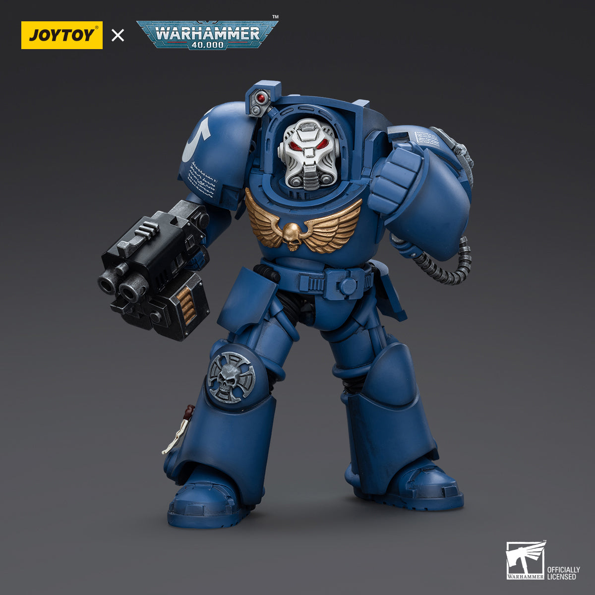 JOYTOY Warhammer 40,000, Ultramarines Terminator Squad Terminator with Assault Cannon/Terminator with Storm Bolter/Sergeant with Power Sword and Teleport Homer Action Figures