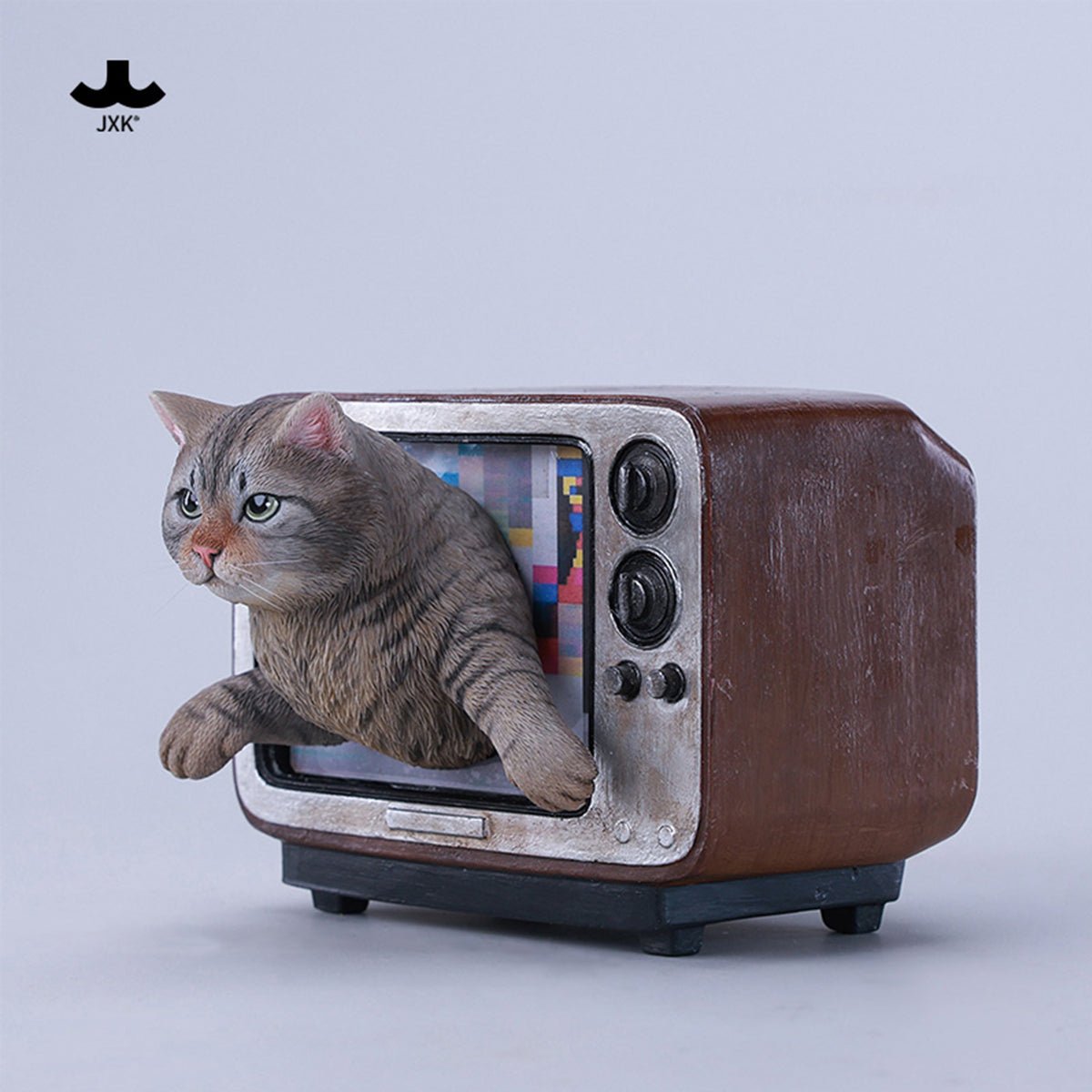 JXK Channel Cat Static Expertly Hand-Painted Lifelike Animal Figurine