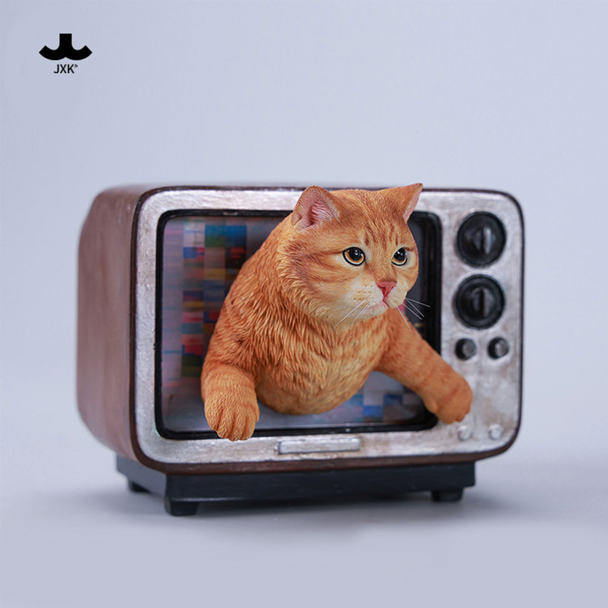 JXK Channel Cat Static Expertly Hand-Painted Lifelike Animal Figurine