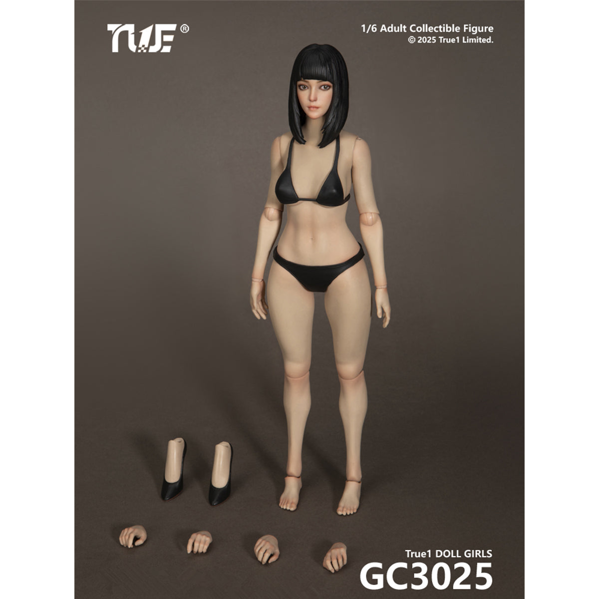 TBLeague Female Articulated Joints Black Hair Light-Suntan Skined & Gray Hair Pale-Skined with Head Sculpt 1/6 Scale Action Figure Body