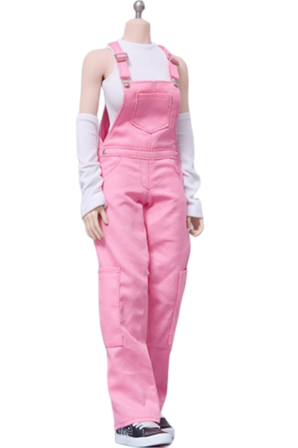 Ropa para muñecas Cdtoys: pantalones rosas con tirantes para figuras de acción femeninas de 30 cm