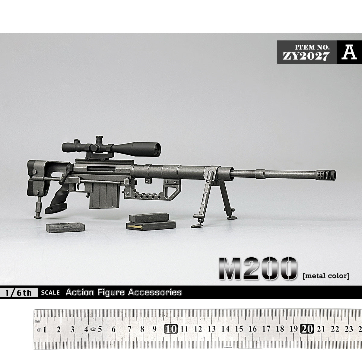 ZYTOYS, Sniper Rifle M200 Weapon Model, Doll Accessory for 12-inches Action Figurine