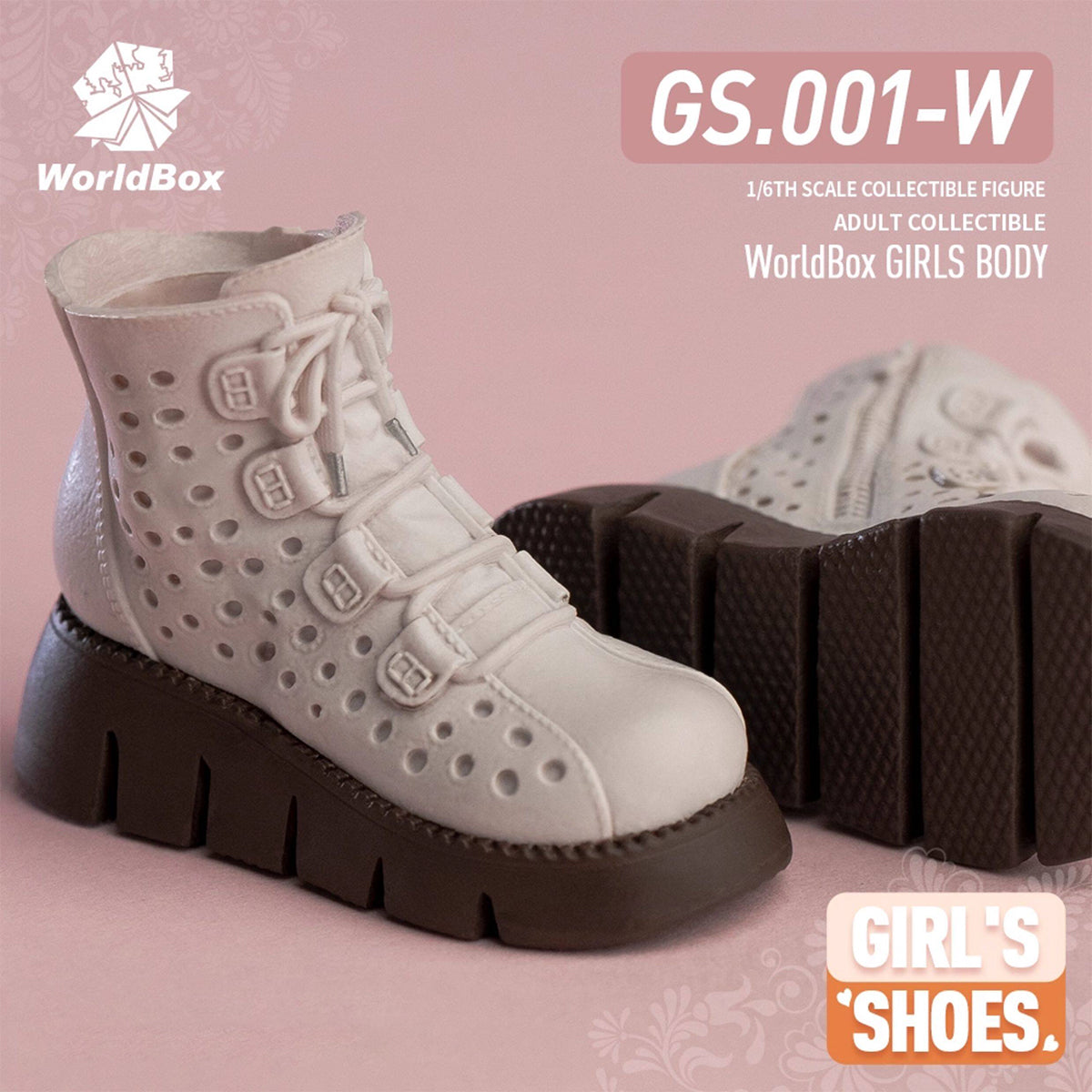 Worldbox Female White Martin Boots Shoes (GS001) 1/6 Scale Doll Accessory Fit Action Figure