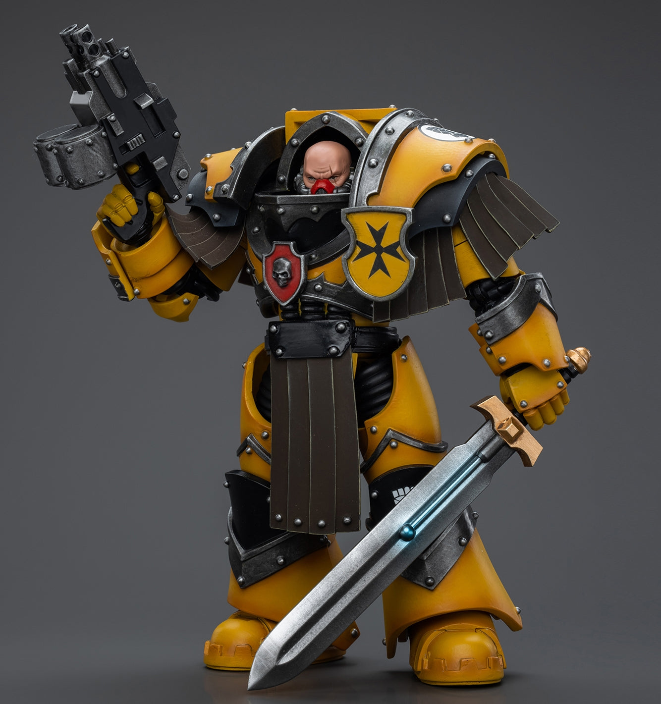 JoyToy Warhammer The Horus Heresy : Imperial Fists Legion Cataphractii Terminator Squad Legion Cataphractii Sergent avec Power Sword Figurines d'action