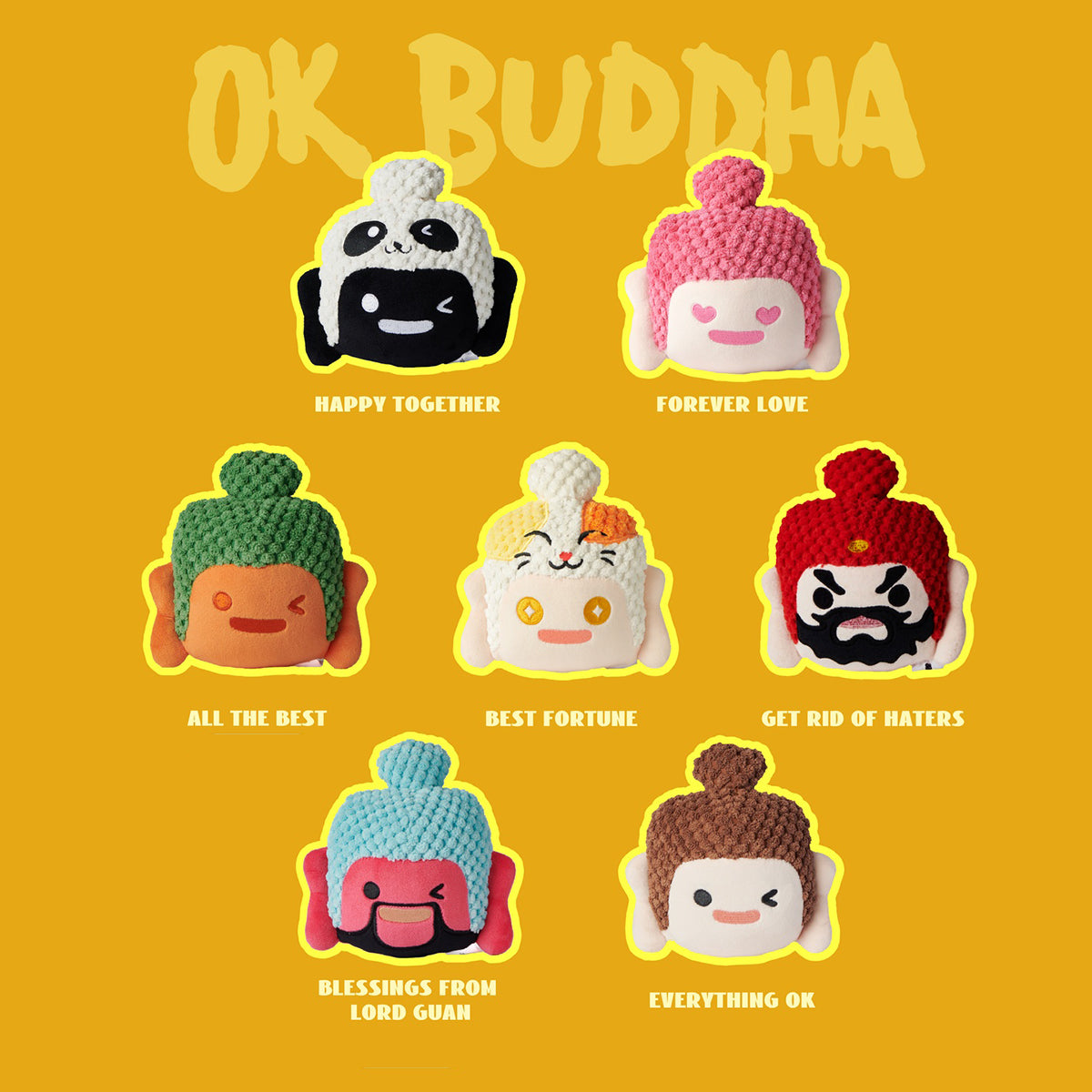 OFFART, OK Buddha Series Plush Keychain, Blind Box Figures