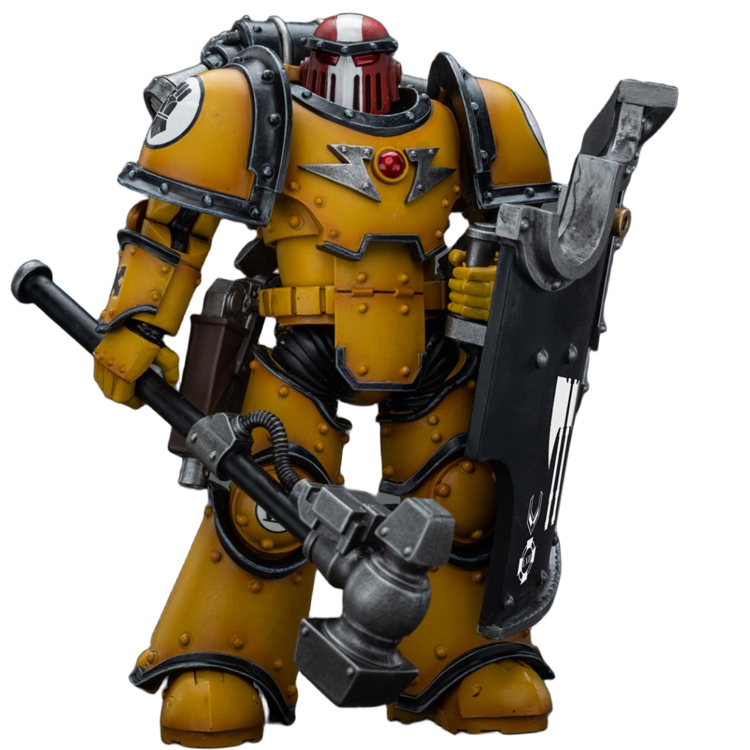 Figurine de collection JoyToy Warhammer The Horus Heresy : Imperial Fists Legion MkIII Breacher Squad Sergeant avec Thunder Hammer, échelle 1:18, JT9107