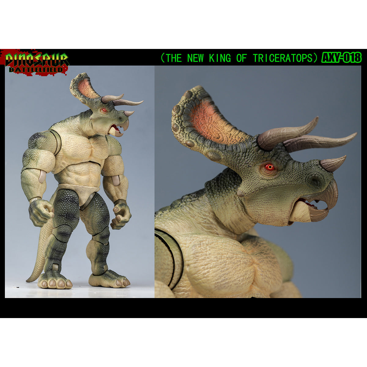 AXYTOYS Dinosaur Battlefield The Old King of Triceratops & The New King of Triceratops 1/12 Scale Action Figure