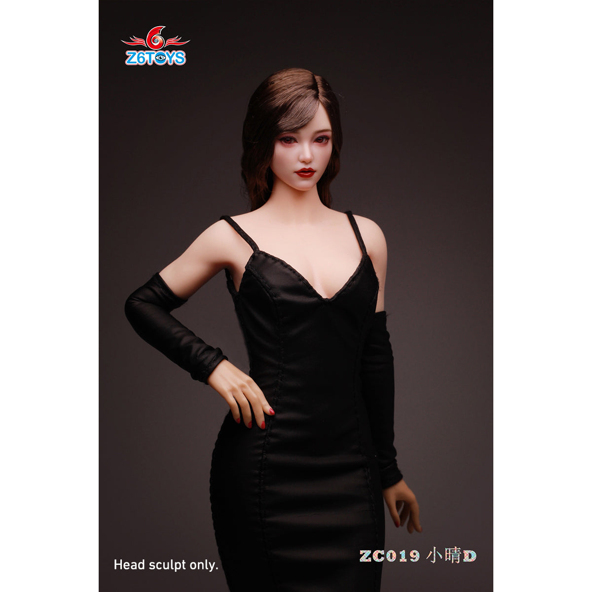 Z6TOYS Asian Movable Eye Female Xiaoqing Head Sculpt Accessory Fit 1/6 Scale 12-inches Figure