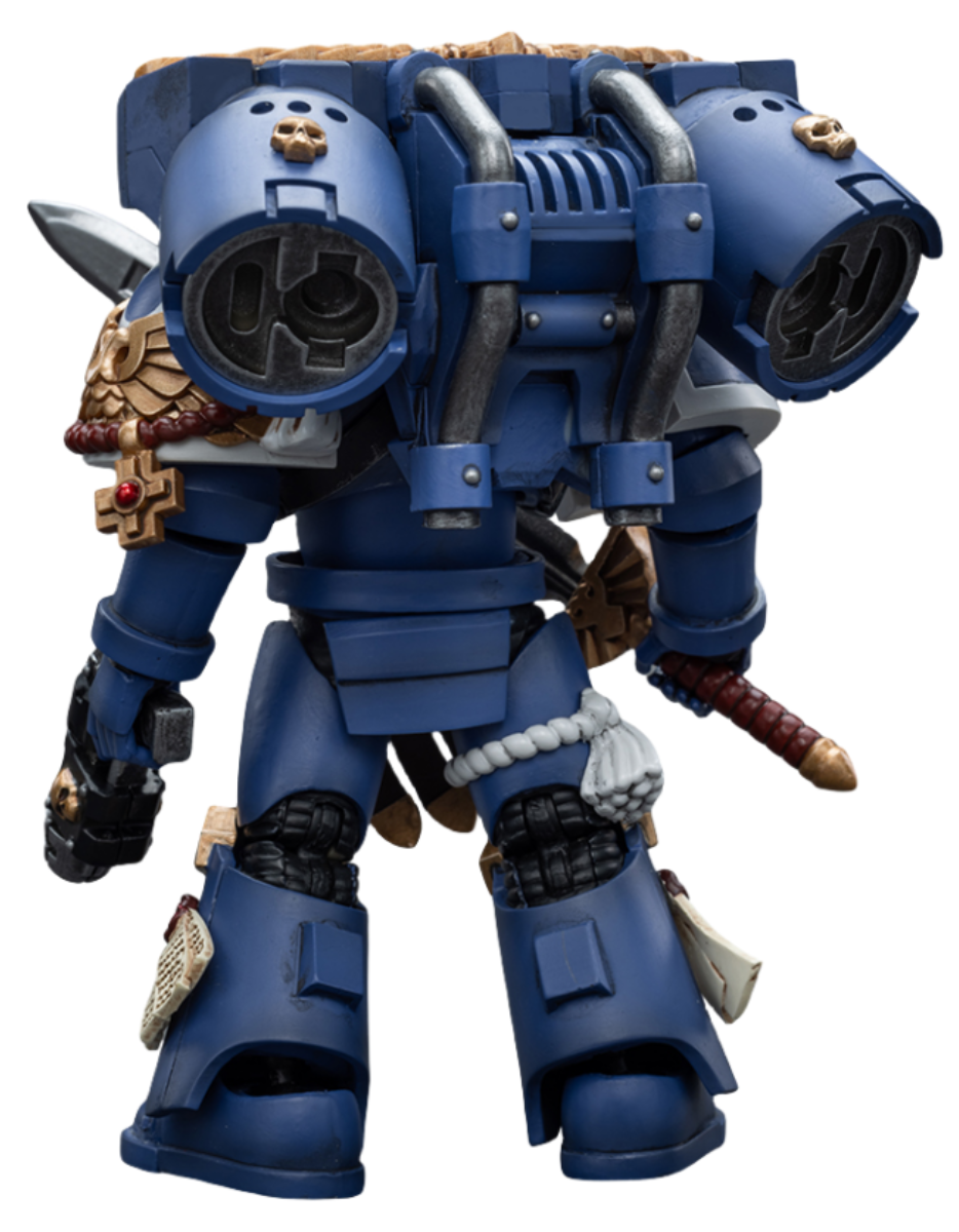 Figurine de collection JoyToy 40K : Sergent vétéran des Ultramarines Vanguard, échelle 1:18 (Sergent JT8018)