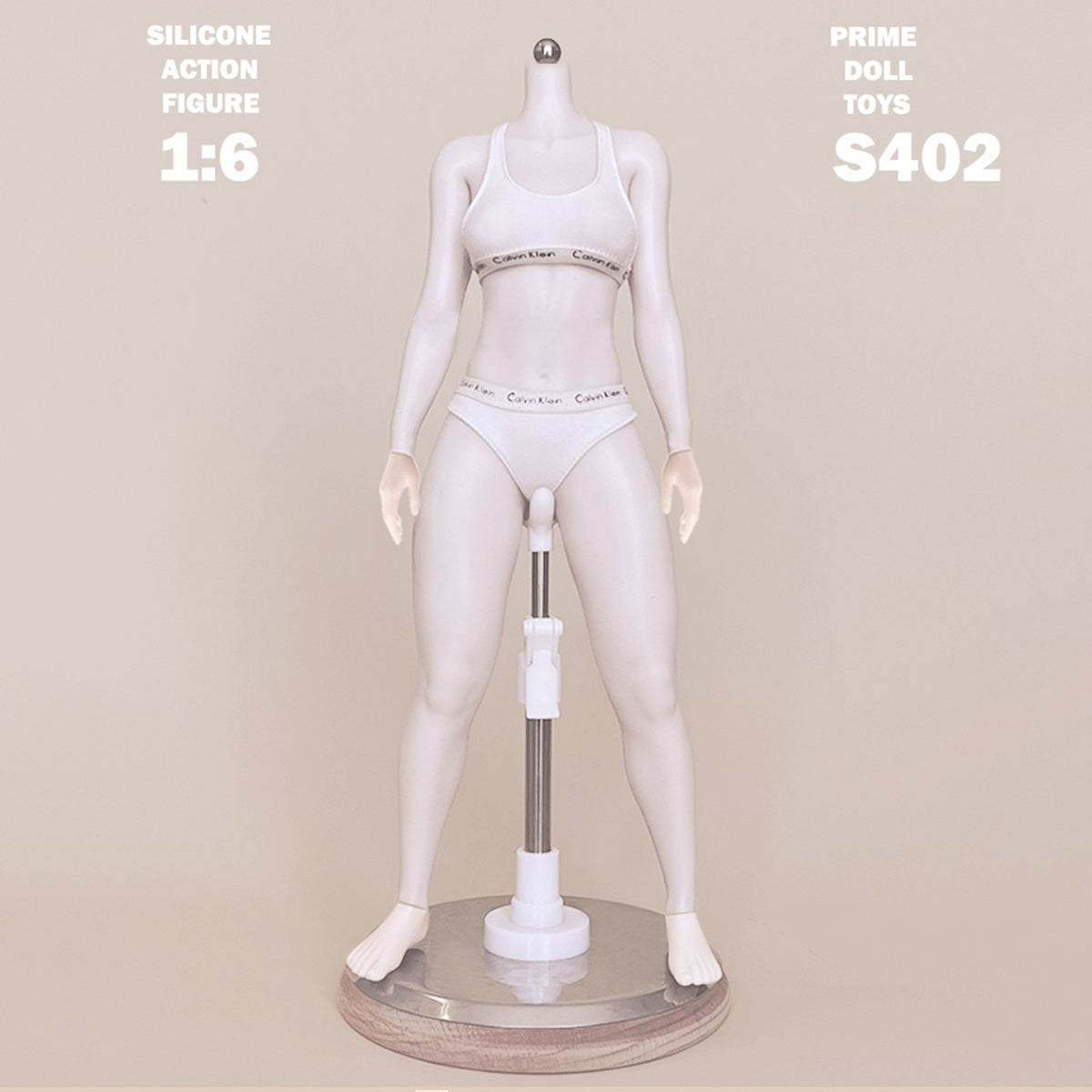 PDTOYS Seamless Platinum Silicone Standard Female Body S402 Detachable Hands and Feet Pale Skin with Body Makeup
