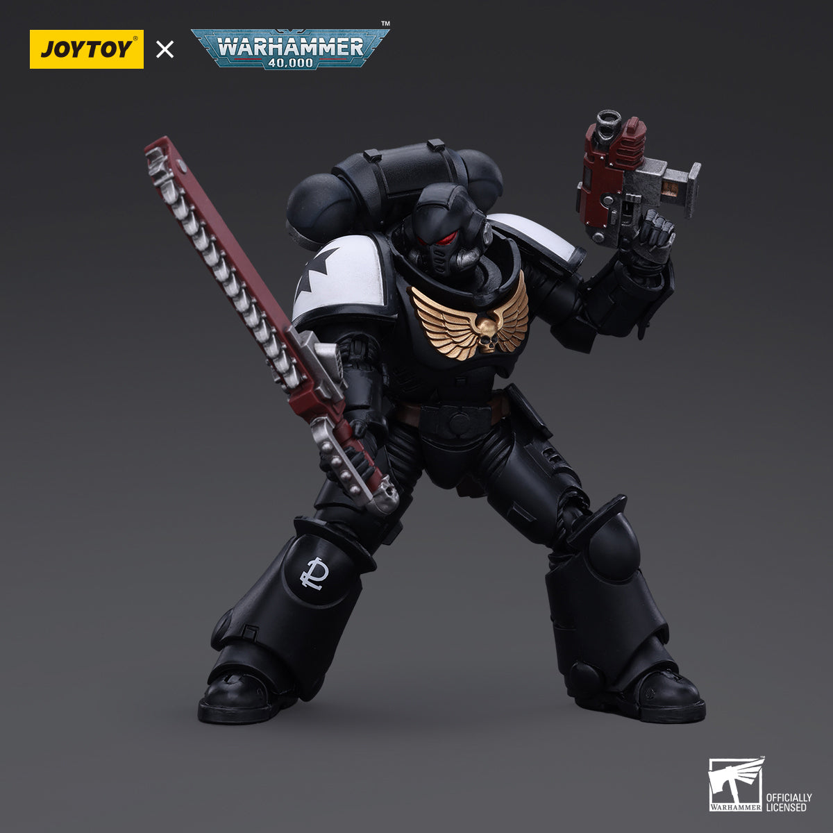 JOYTOY Space Marines Ultramarines Outriders Brother Catonus Black Templars Outriders Brother Valtus 1/18 Scale Action Figure