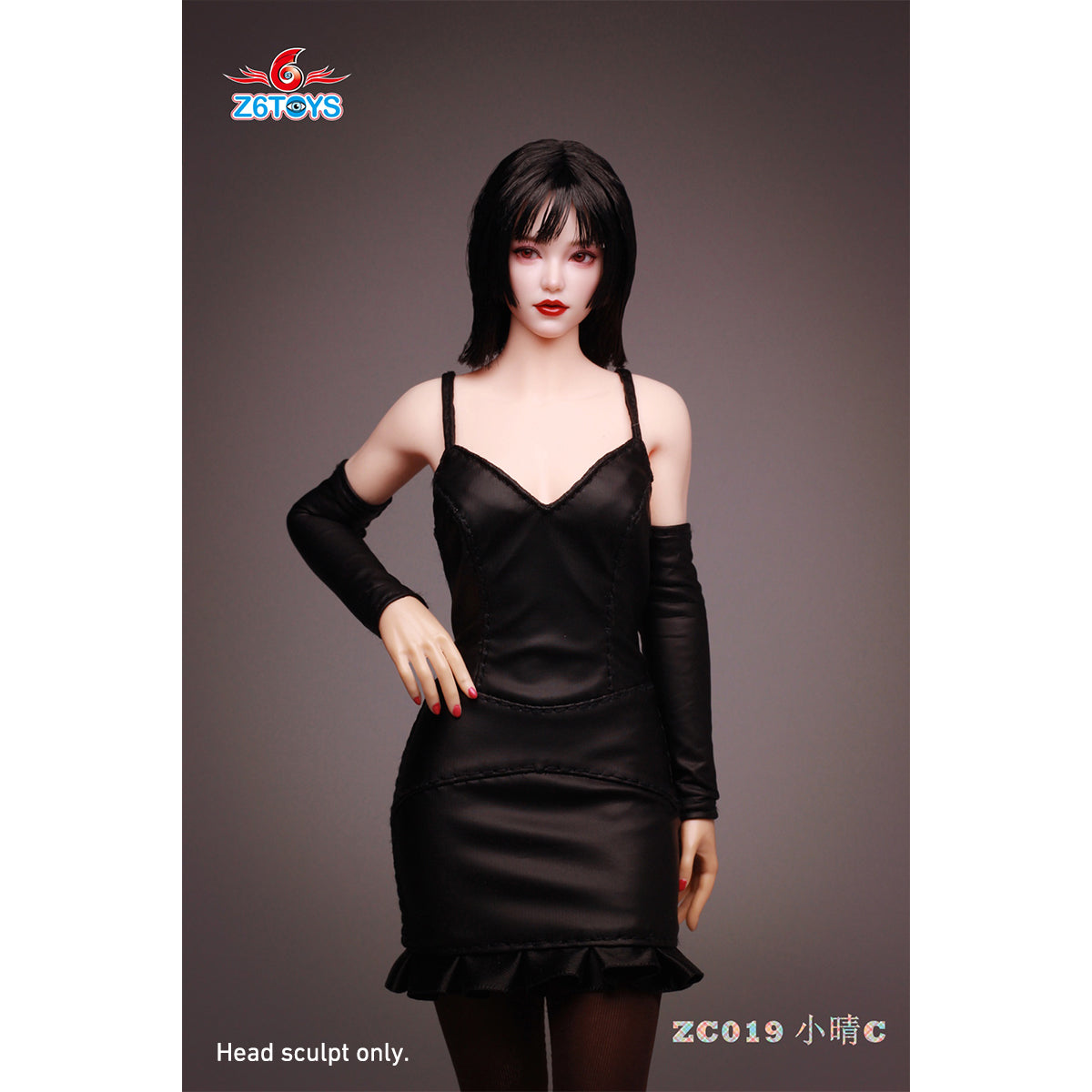 Z6TOYS Asian Movable Eye Female Xiaoqing Head Sculpt Accessory Fit 1/6 Scale 12-inches Figure