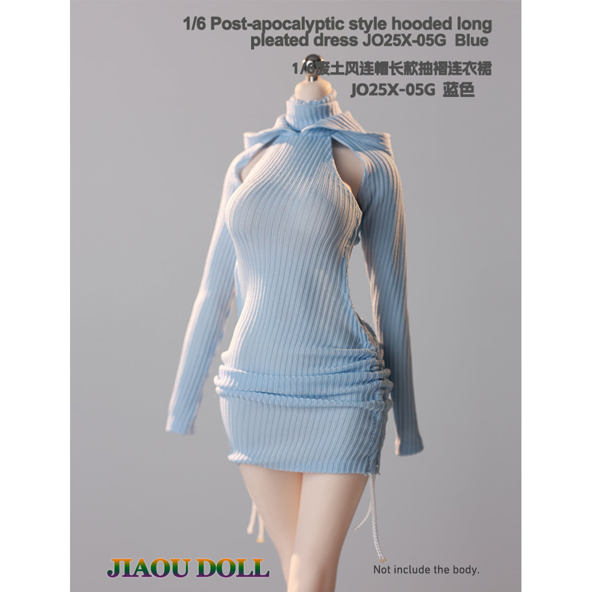 JIAOUDOLL Ruched Post-Apocalyptic Style Long Dress JO25X-05 Doll Clothes Accessory Fit 1/6 Scale 12-inches Figure