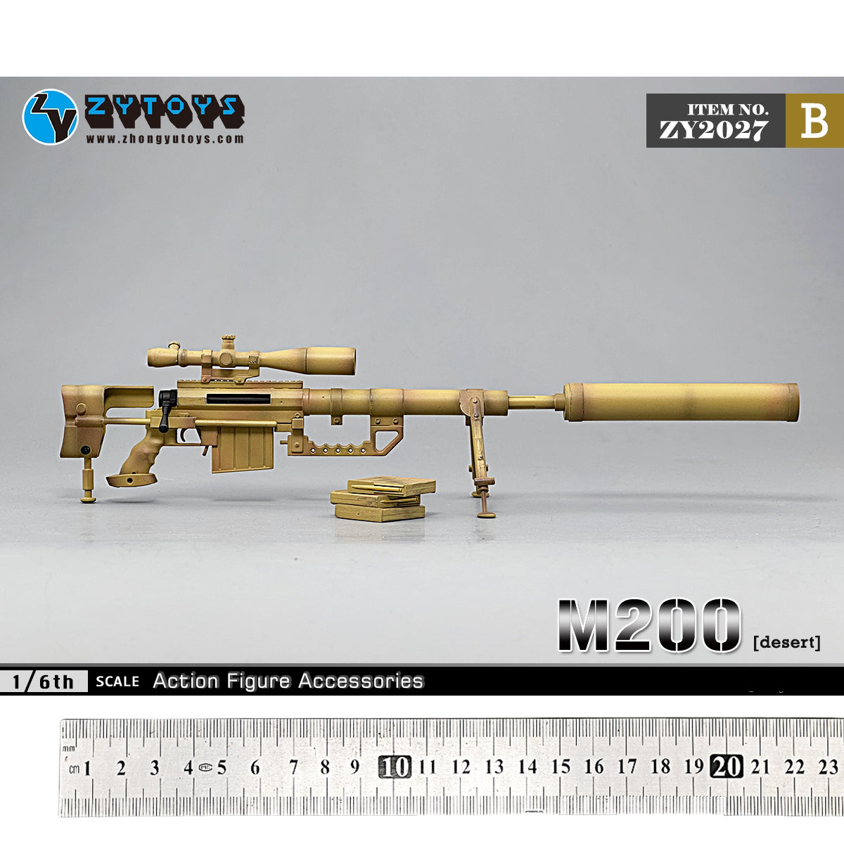 ZYTOYS, Sniper Rifle M200 Weapon Model, Doll Accessory for 12-inches Action Figurine
