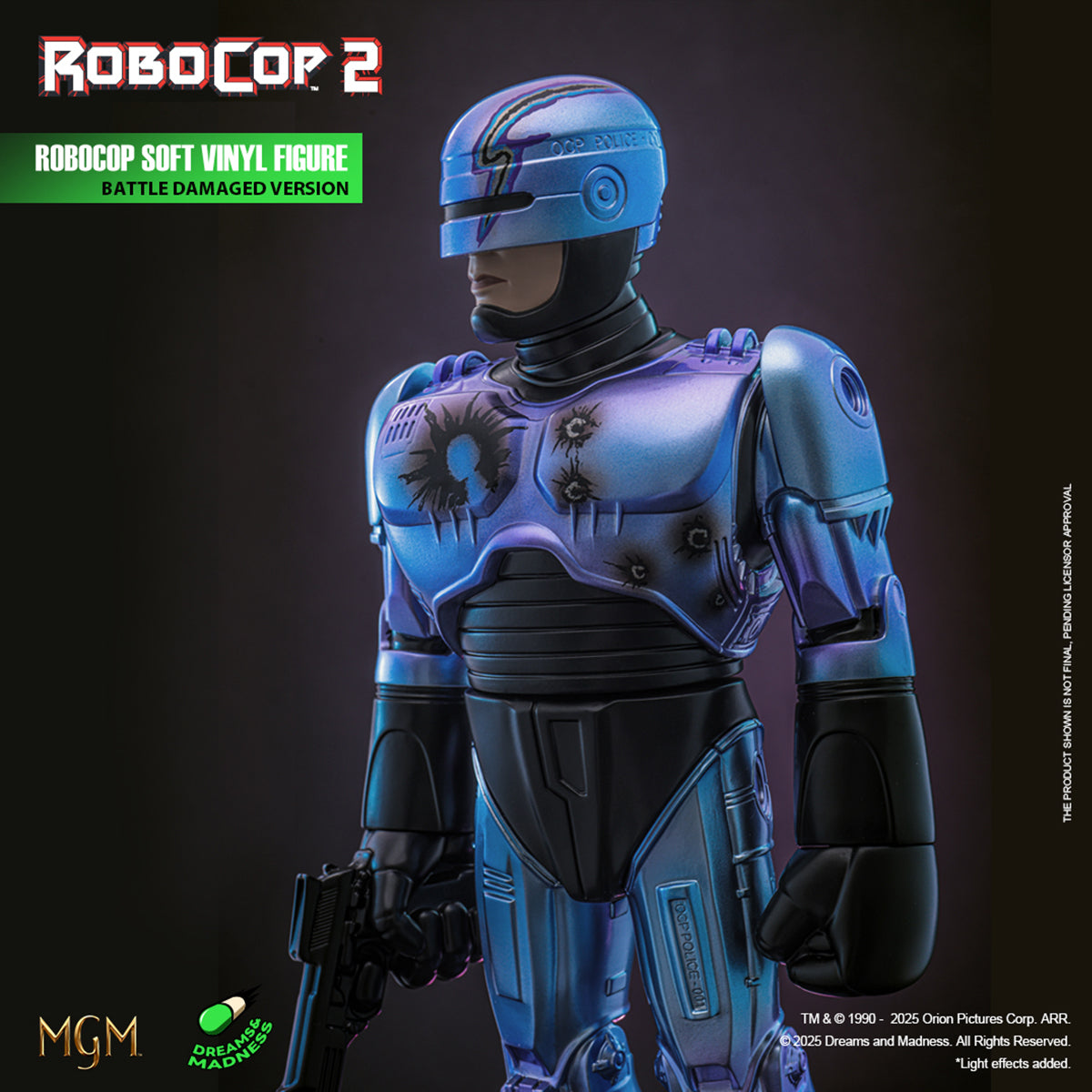 MGM, Robocop Soft Vinyl, Electroplated Silver Edition/Battle-Damaged Edition, Articulated Action Figures