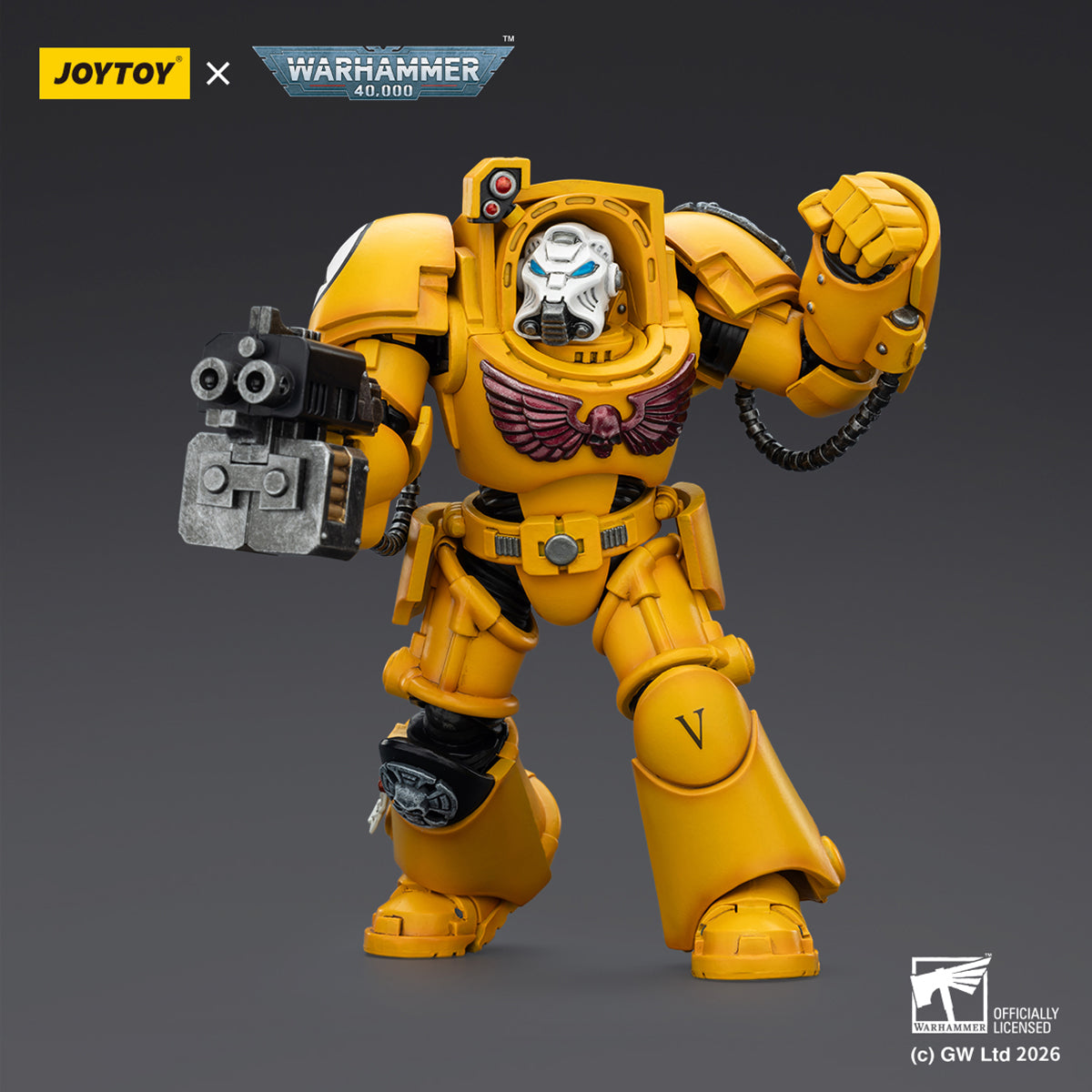 JOYTOY Warhammer 40,000 Imperial Fists Terminator with Power Fist and Assault Cannon & with Power Fist and Storm Bolter & with Power Sword and Storm Bolter Action Figure