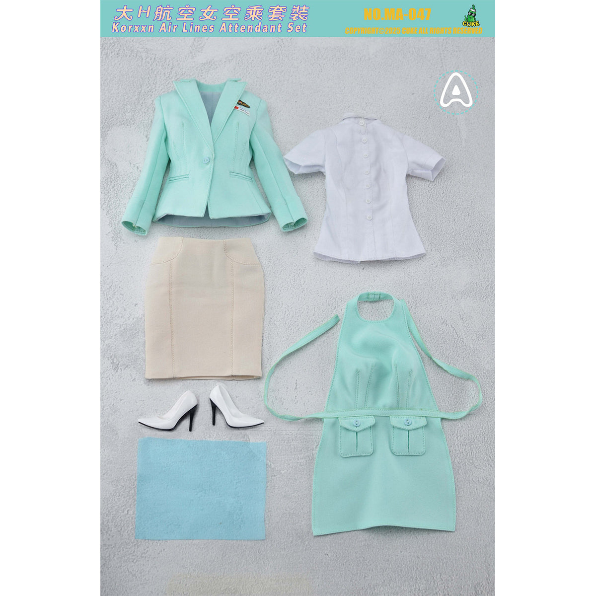 CUKE TOYS Big H Airline Female Flight Attendant Outfit Set MA-047 Doll Clothes Accessory Fit 1/6 Scale 12-inches Action Figure