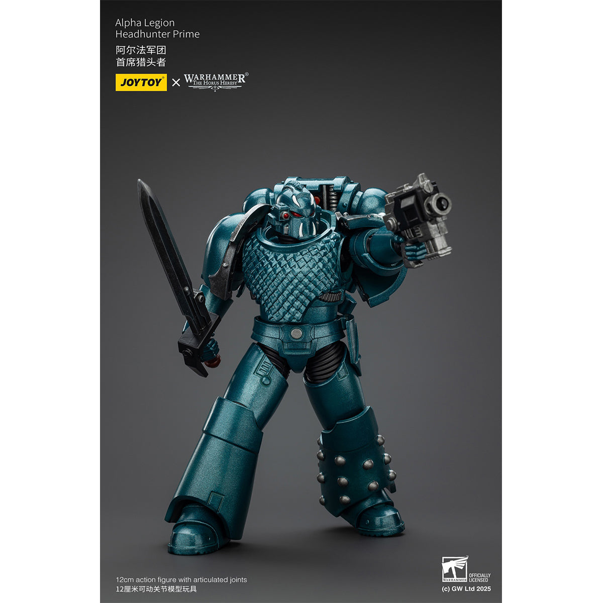 JOYTOY Warhammer The Horus Heresy, Alpha Legion, Headhunter With Banestrike Combi-Bolter And Power Dagger/Headhunter Prime/Exodus 'The One who is Many' With Sniper Rifle And Power Dagger Action Figures