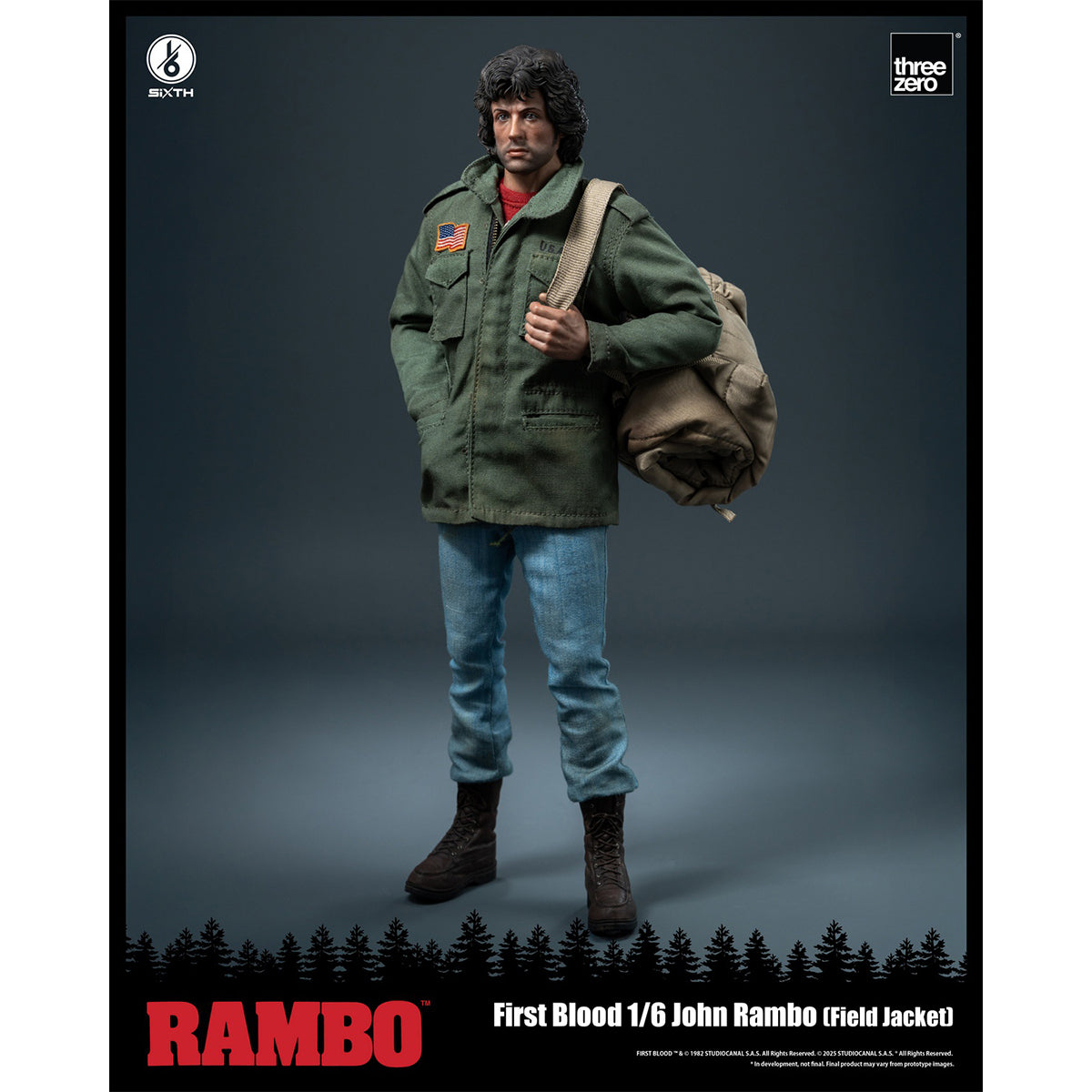 Threezero Rambo: First Blood - 3Z05530W0 John Rambo Field Jacket Edition 1/6 Scale Movie Style Action Figure