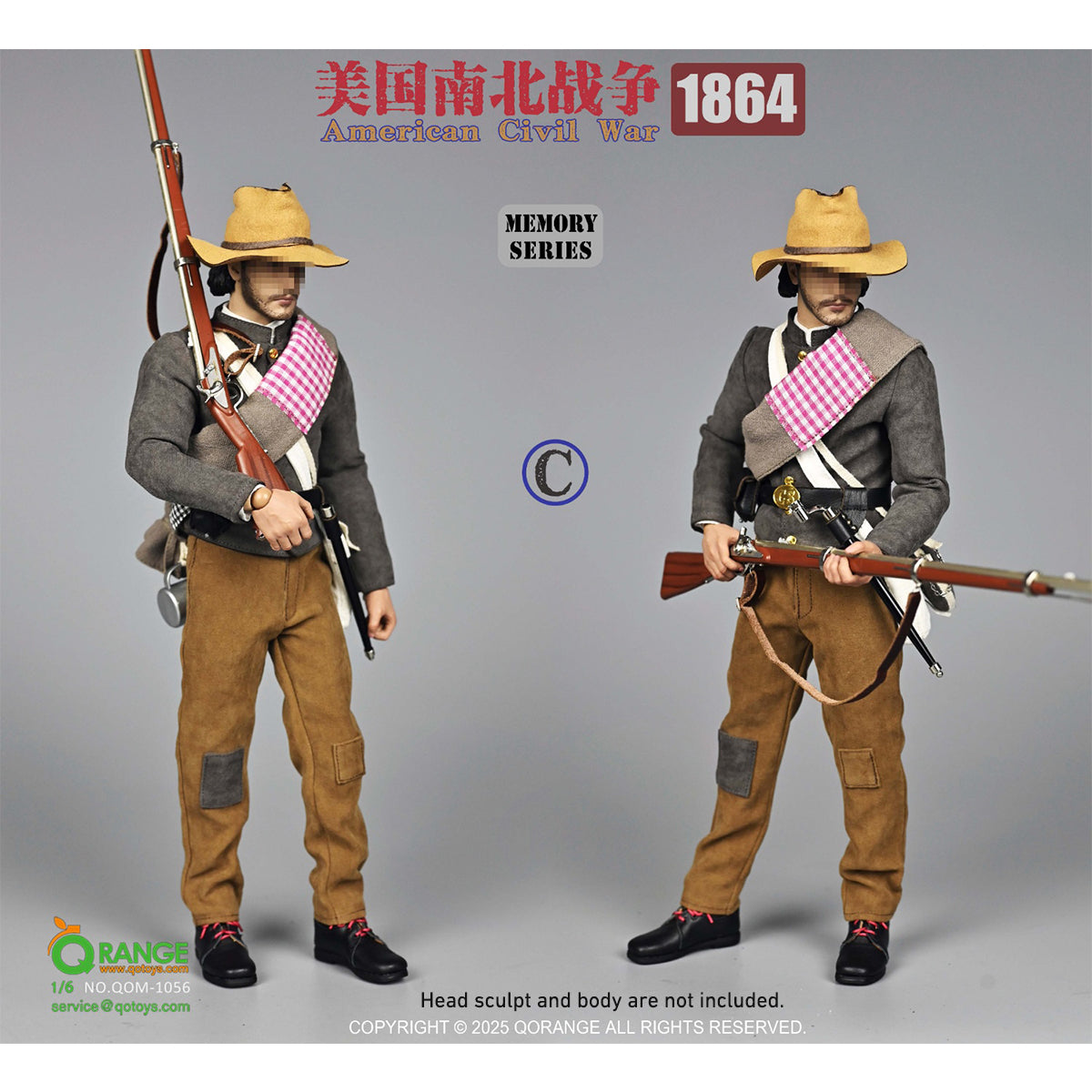 QORANGE QOTOYS American Civil War 1864 Accessory Pack for 1/6 Scale 12-inches Action Figurine