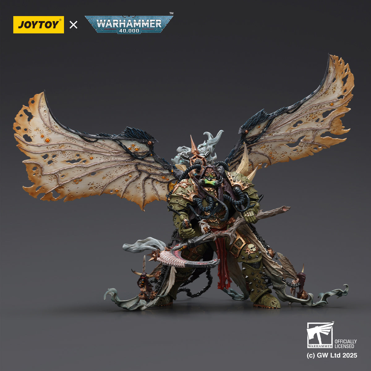 JOYTOY JT02564 Mortarion Daemon Primarch of Nurgle with Ancient weapons 'The Lantern' and 'Silence' 1/18 Scale Action Figure