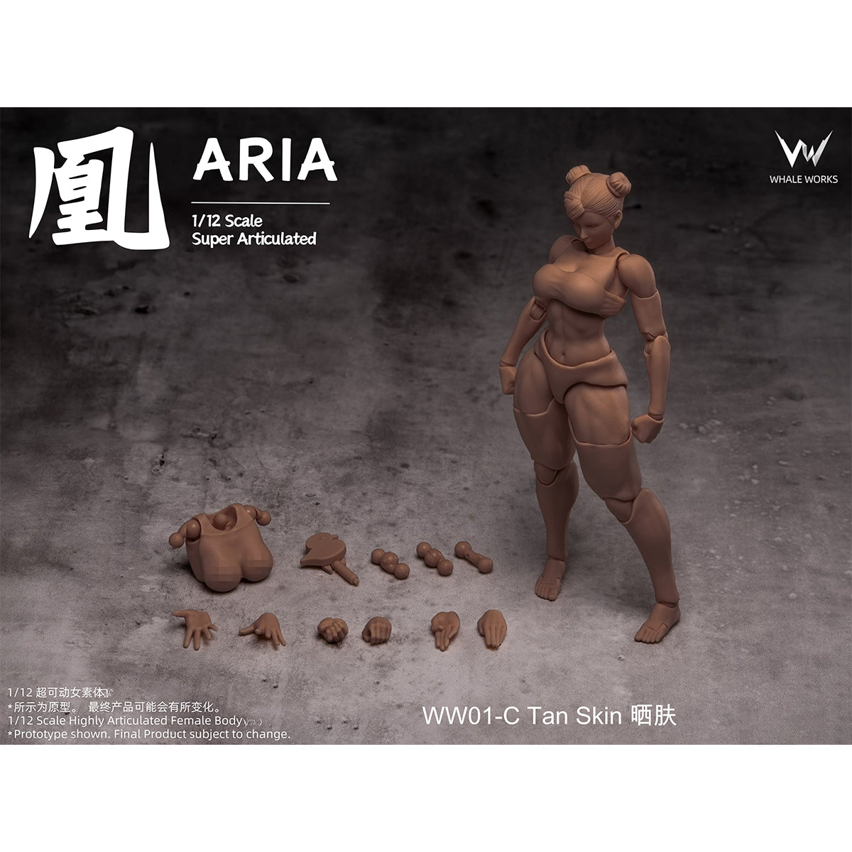WHALE WORKS Articulated Joints Female WW01-A ARIA Large Bust WW02-A RIN Large Bust 1/12 Scale Action Figure Body