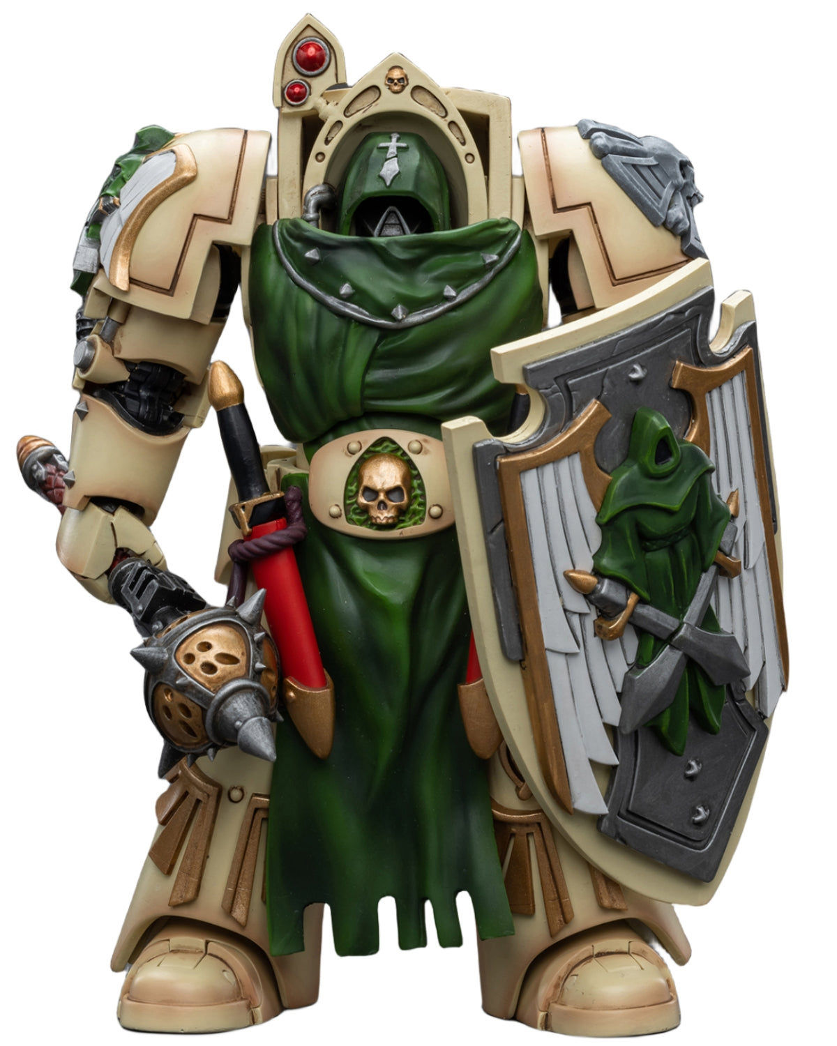 Figurine de collection JoyToy JT9213 40K : Chevalier de l'Aile de mort des Dark Angels avec masse d'absolution, 2 figurines à l'échelle 1:18