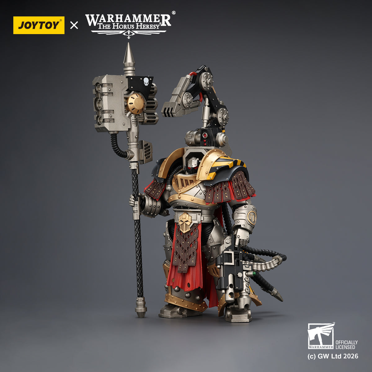 JOYTOY Warhammer The Horus Heresy Iron Warriors Warsmithwith Graviton Crusher Hammer & Legion Praevian with Bolt Pistol 1/18 Scale Action Figure
