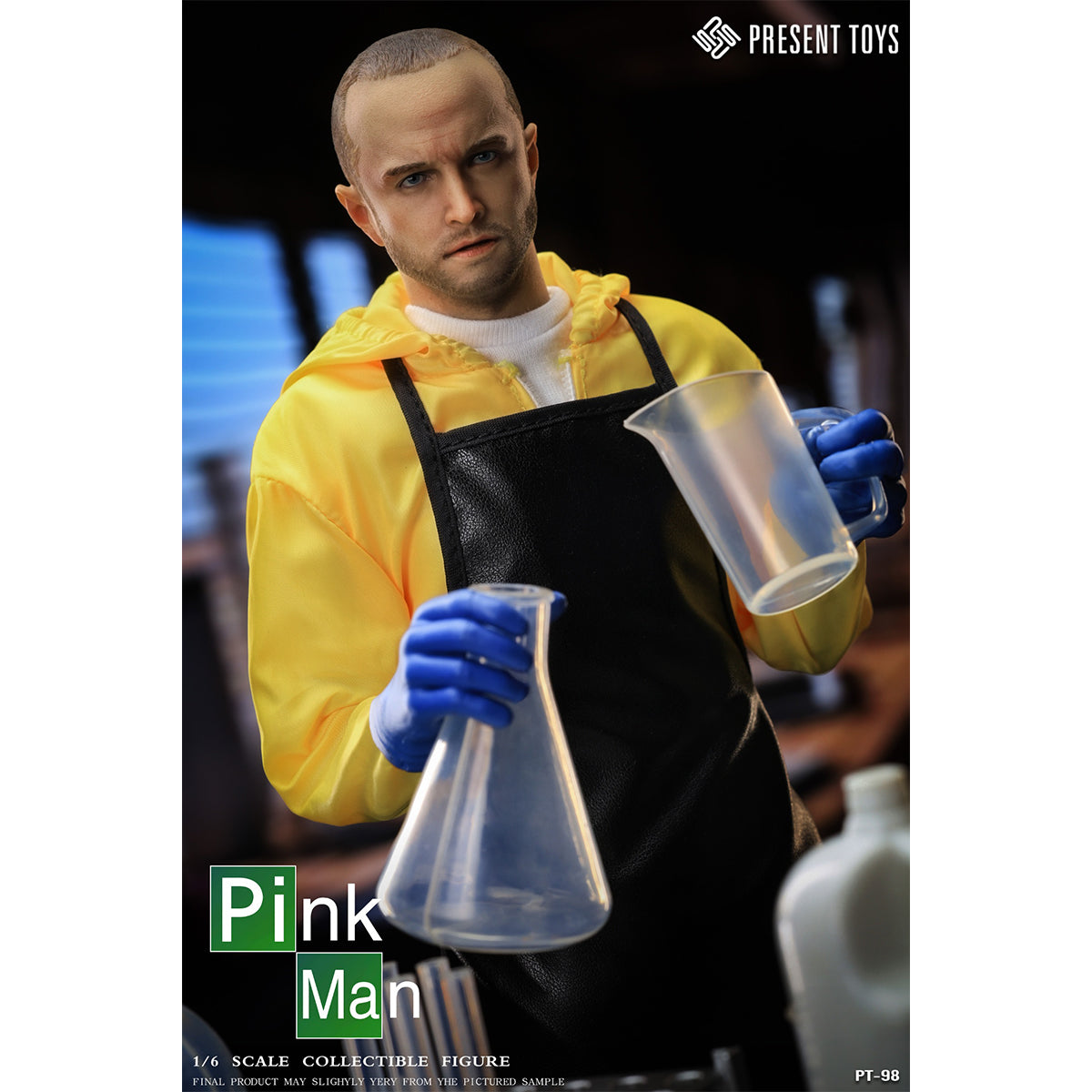 PRESENT TOYS, Pink Man/Toxic White/Scene Set, Action Figures