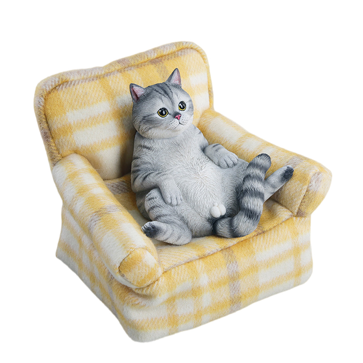 JXK Warm Cat Sofa (JXK350) Static Expertly Hand-Painted Lifelike Animal Figurine