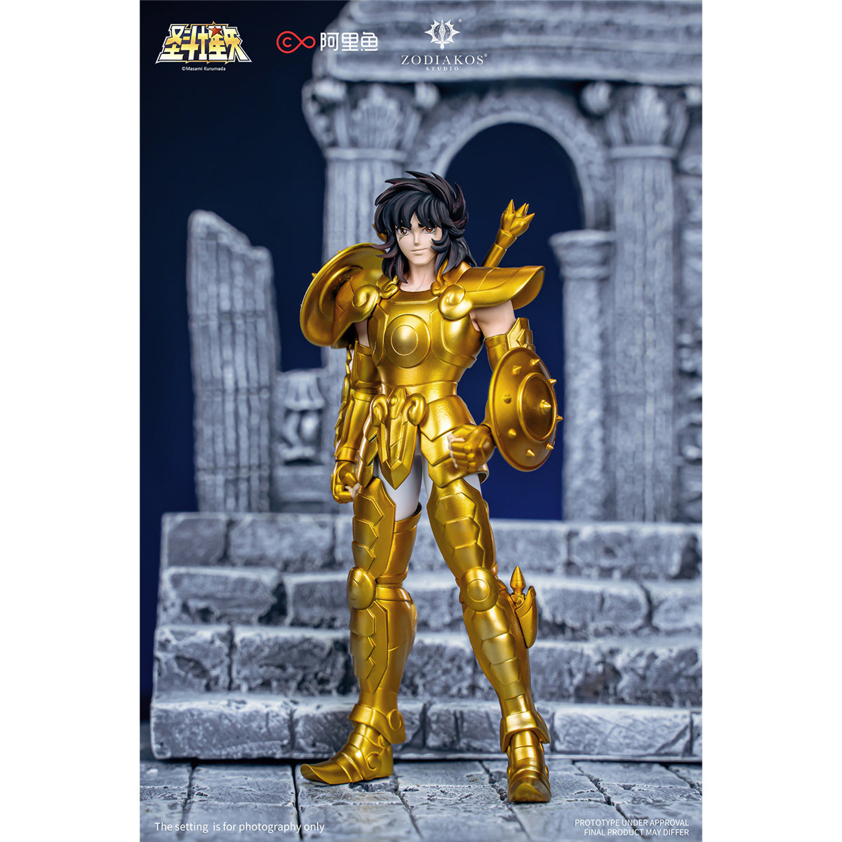 Zodiakos Studio, Saint Seiya SS-01 Libra Dohko/SS-02 Aries Mu/SS-03 Sagittarius Aiolos/SS-04 Virgo Shaka, Art Anime Statue