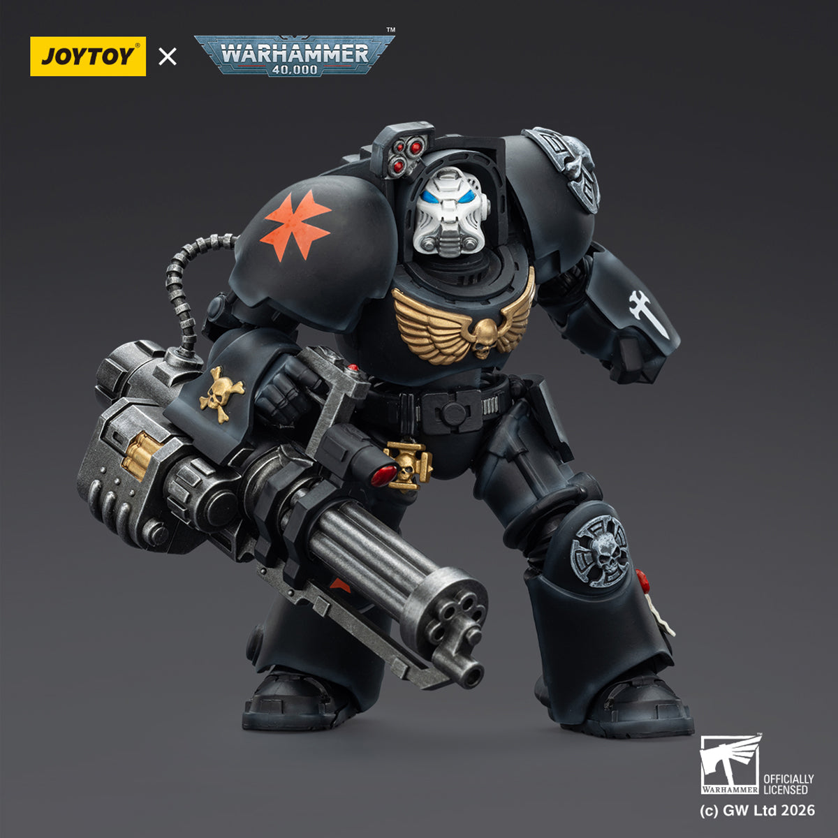 JOYTOY Warhammer 40,000 Black Templars Terminator with Power Fist and Assault Cannon & with Power Fist and Storm Bolter & with Power Sword and Storm Bolter Action Figure