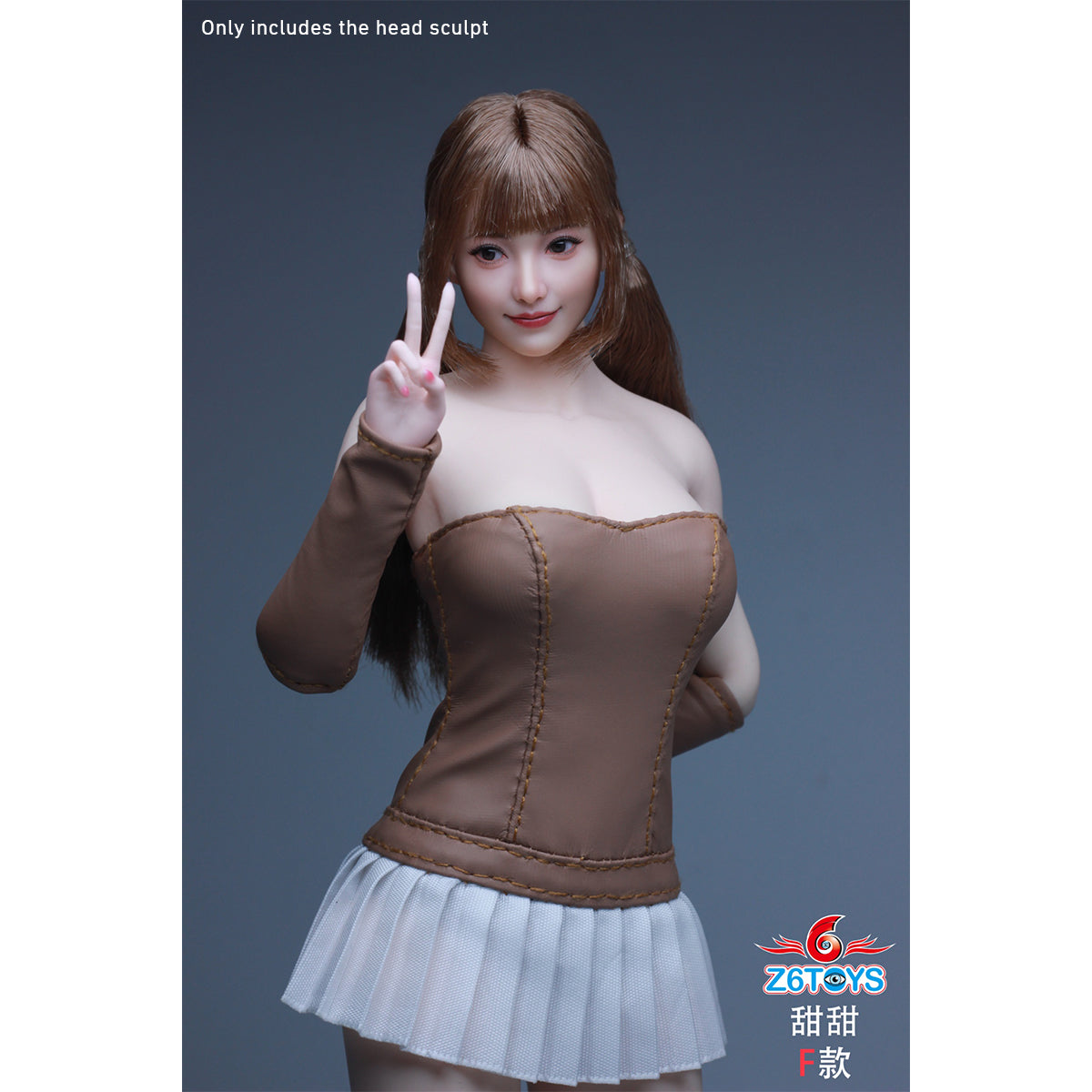 Z6TOYS Asian Movable-Eye Smiling Female Tiantian ZC021 Head Sculpt Accessory 1/6 Scale Fit Action Figure