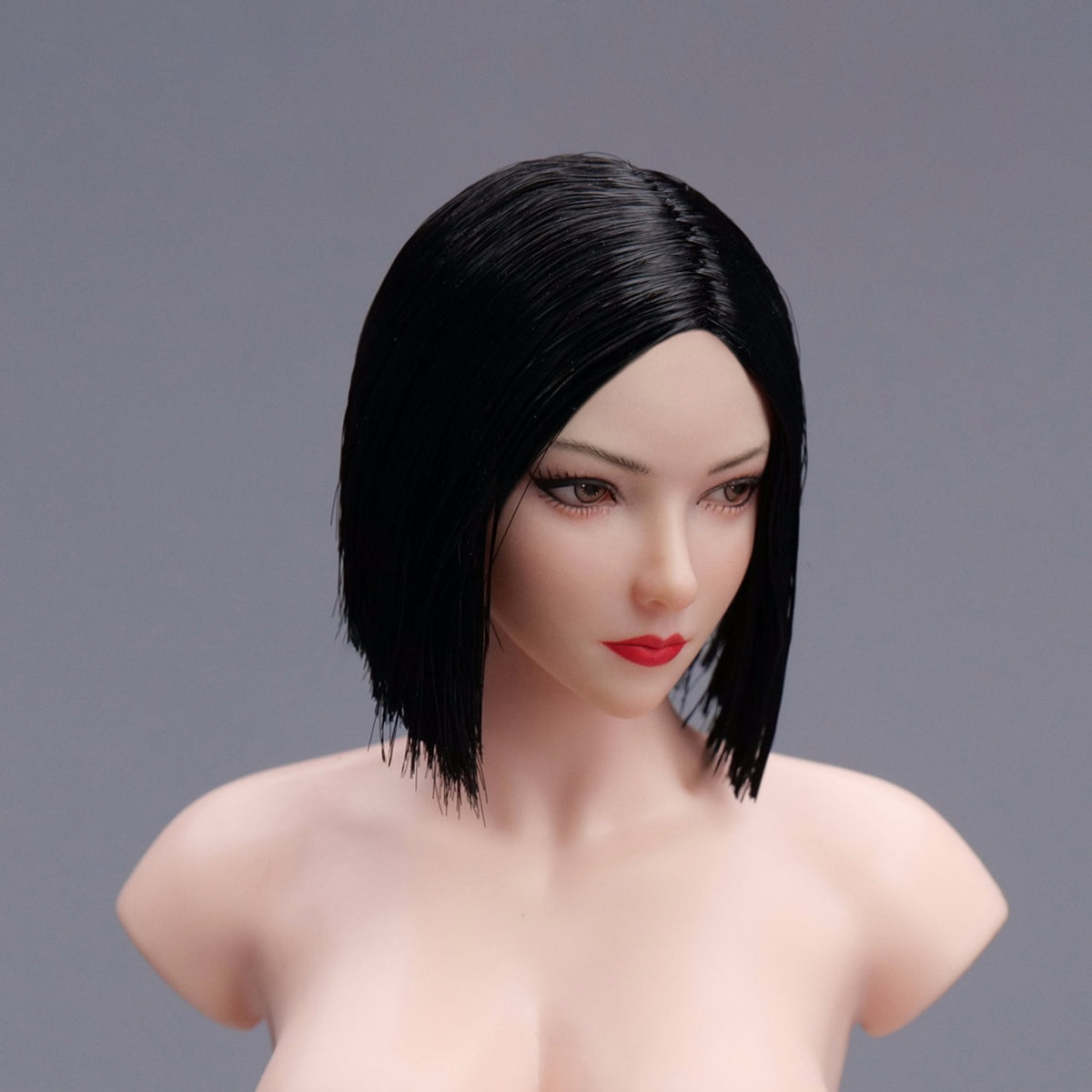 Figura de cabeza de YMTOYS a escala 1/6: Cabeza de mujer asiática - Koi joven, ojos móviles, miniatura de 30 cm